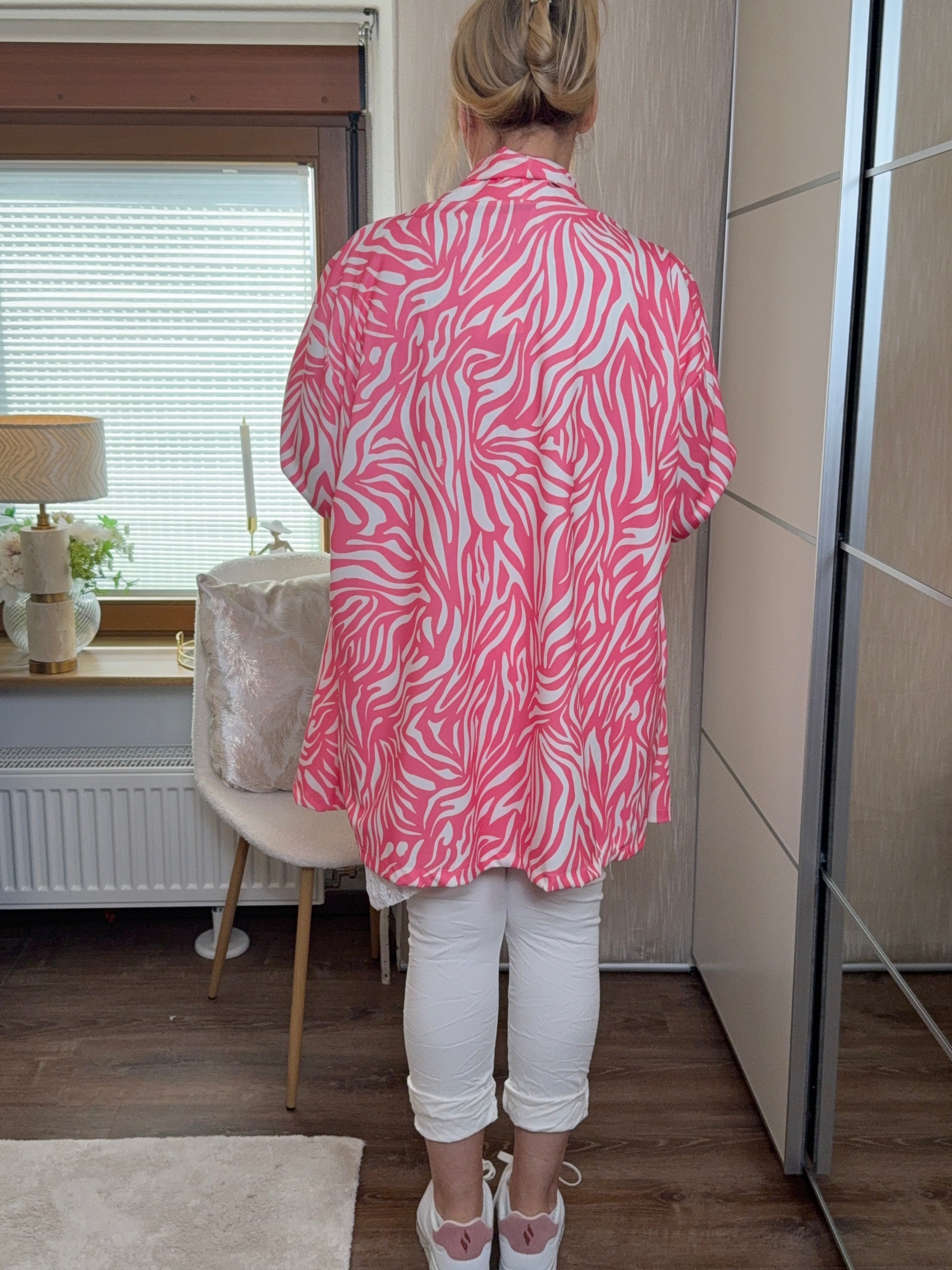 Leichter Long - Blazer „Animal Print“ Einheitsgrösse Gr. 44 - 52 in 3 Farben