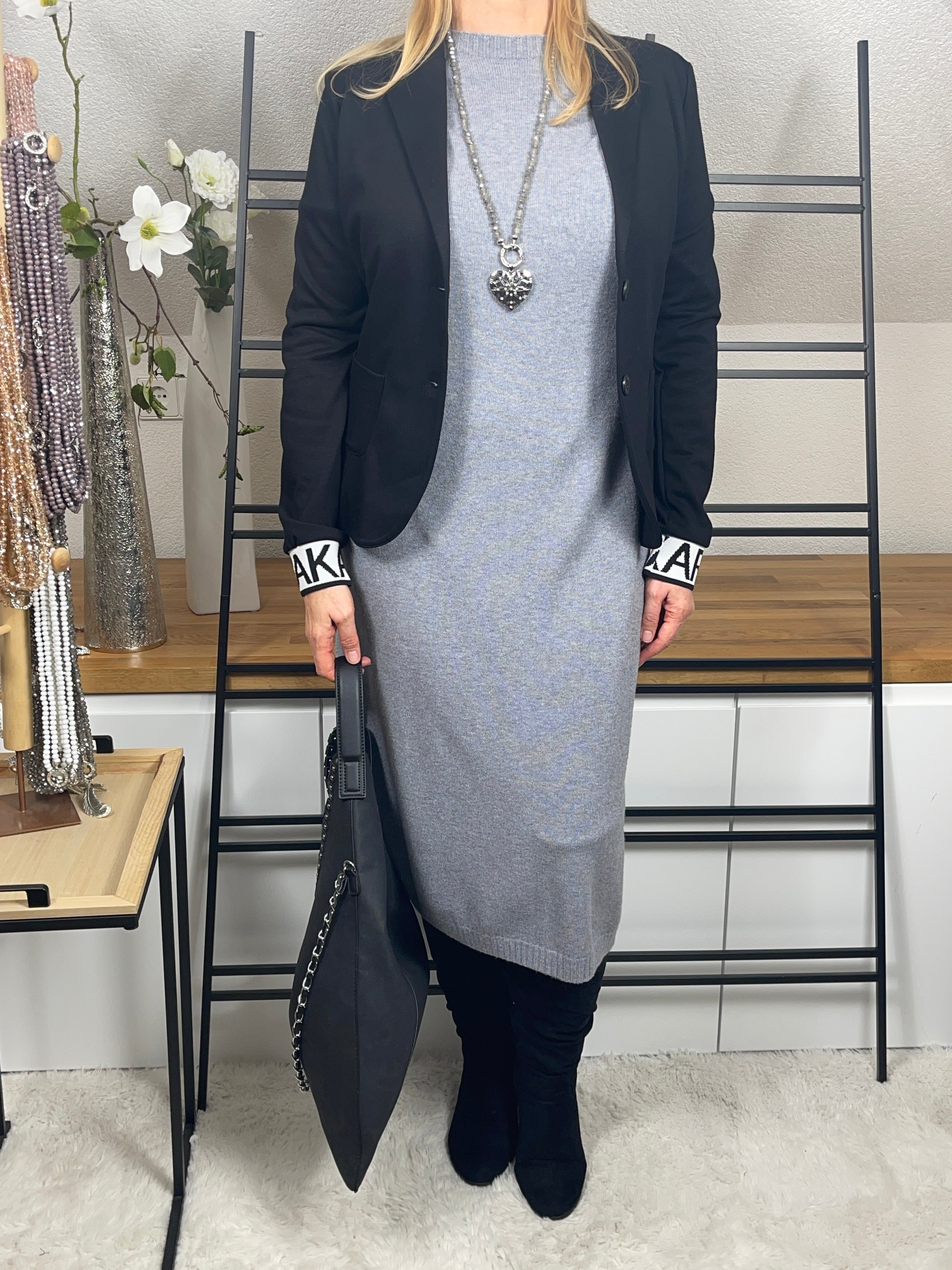 Elegantes Damen- Strick - Kleid Einheitsgröße Gr. 38 - 42 in 4 Farben