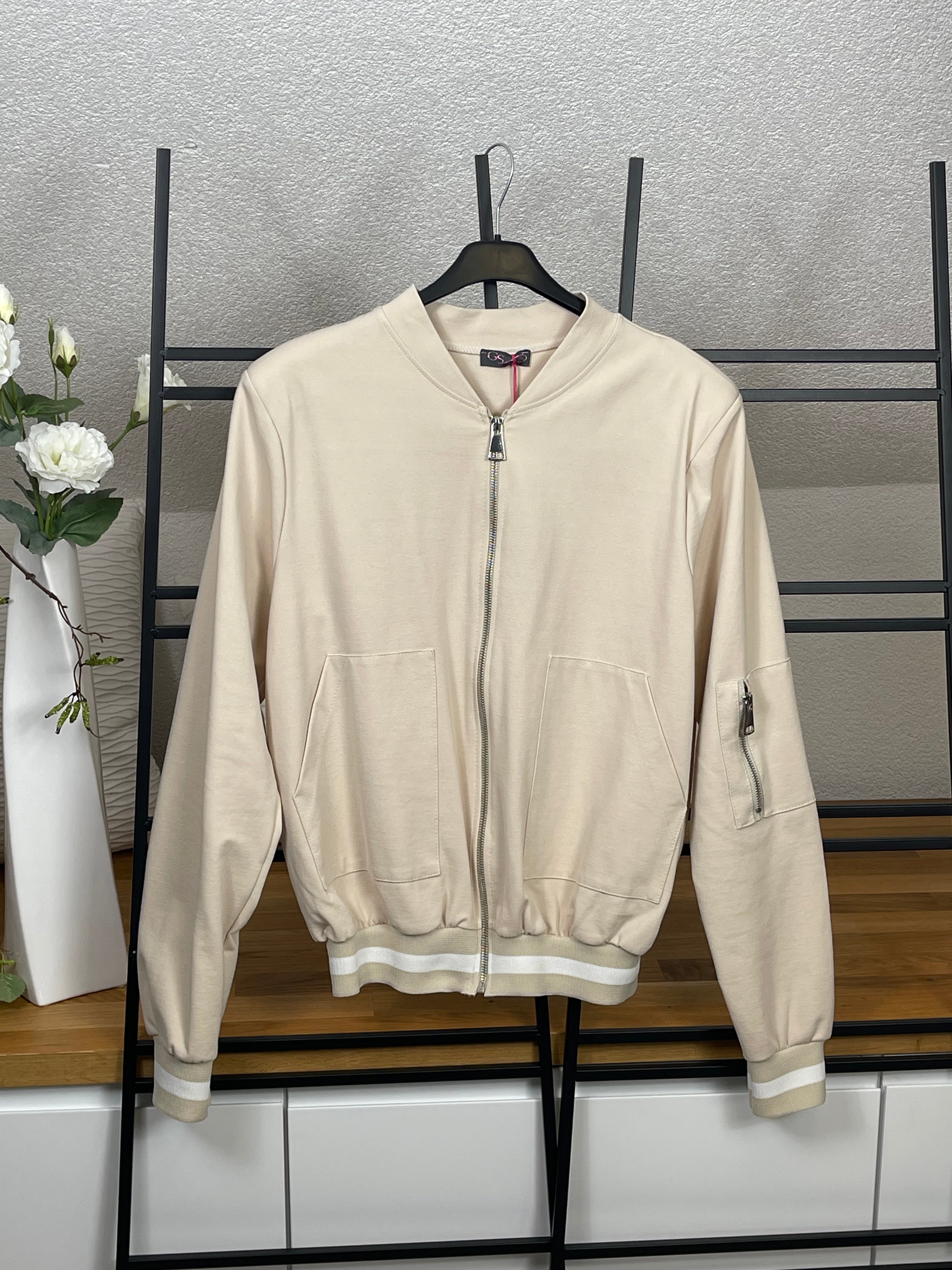 Eleganter hochwertiger Damen - Blouson Gr. 36 - 44 in hellbeige