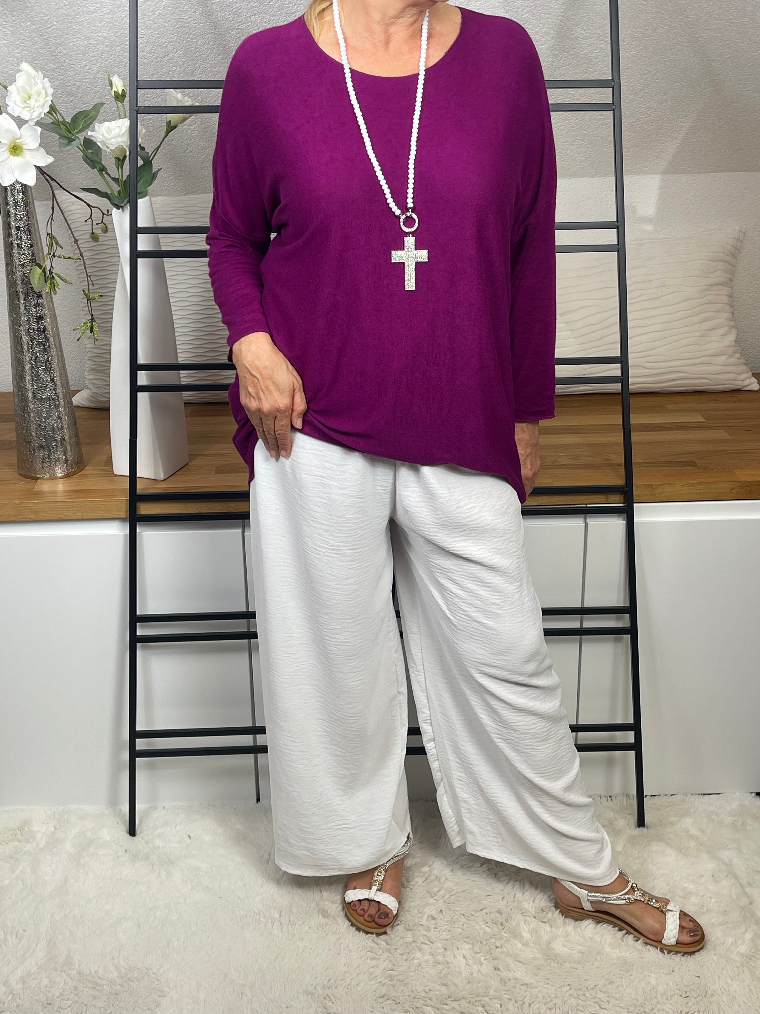 Damen - Feinstrick - Pullover „Knuffi“ Einheitsgrösse Gr. 38 - 44 in 10 Farben