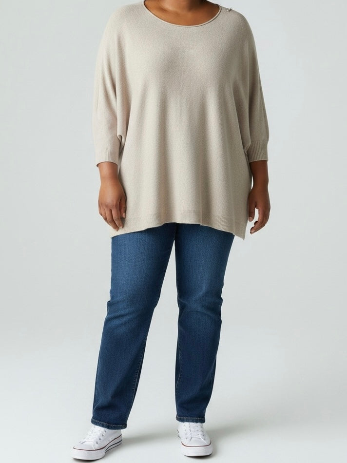 Feinstrick - Pullover „Flauschi“ in beige