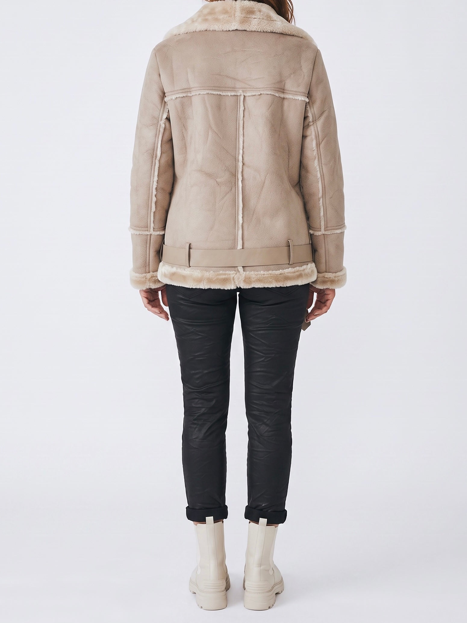Hochwertige Biker - Jacke „Warmup“ in taupe