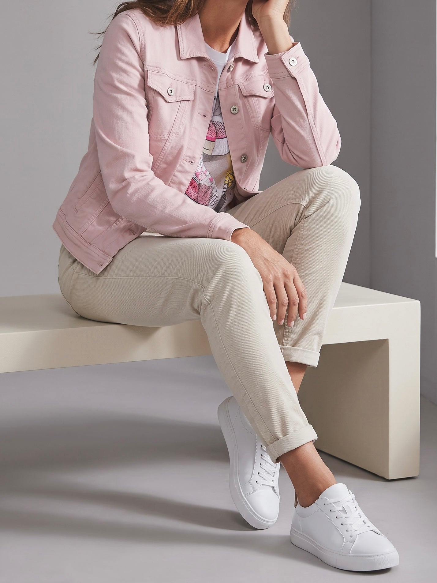 Vintage Jeansjacke in altrosa