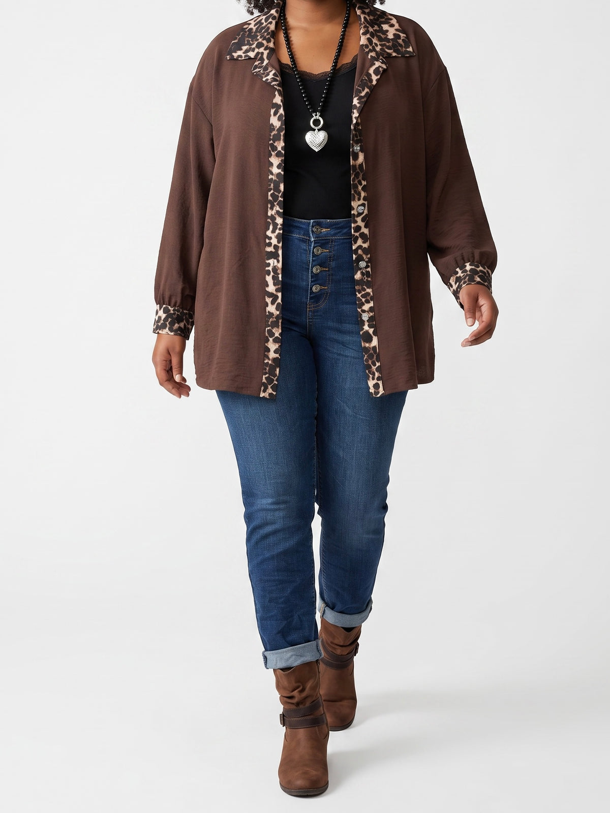Edle Blusen - Jacke mit „Animal Print“ Details in 3 Farben