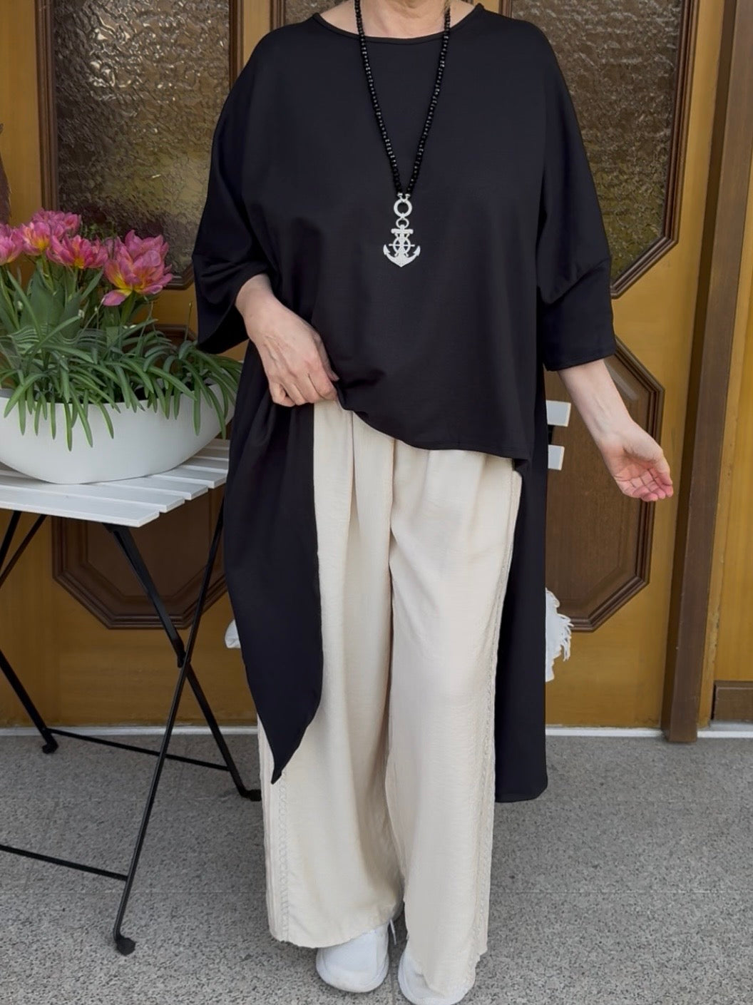 Raffinierte Tunika Einheitsgrösse Gr. 42 - 50 in 2 Farben