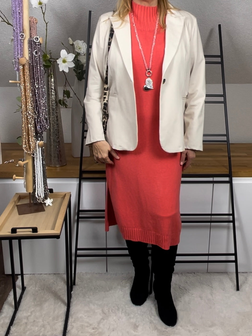 Elegantes Damen- Strick - Kleid Einheitsgröße Gr. 38/40 in 2 Farben