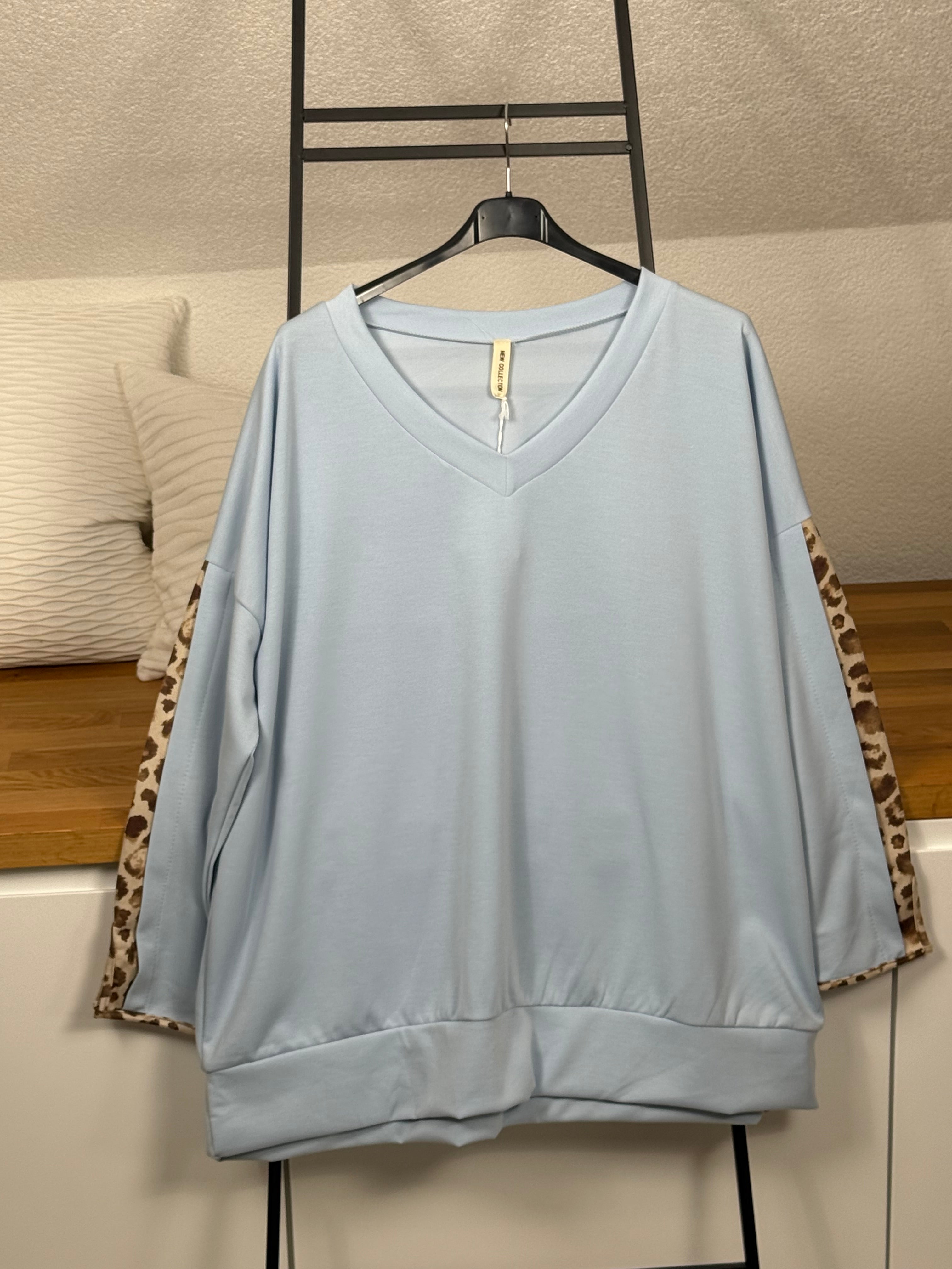 V - Pullover „Fluffi“ mit Animalprint Einheitsgröße Gr. 44 - 52 in 5 Farben