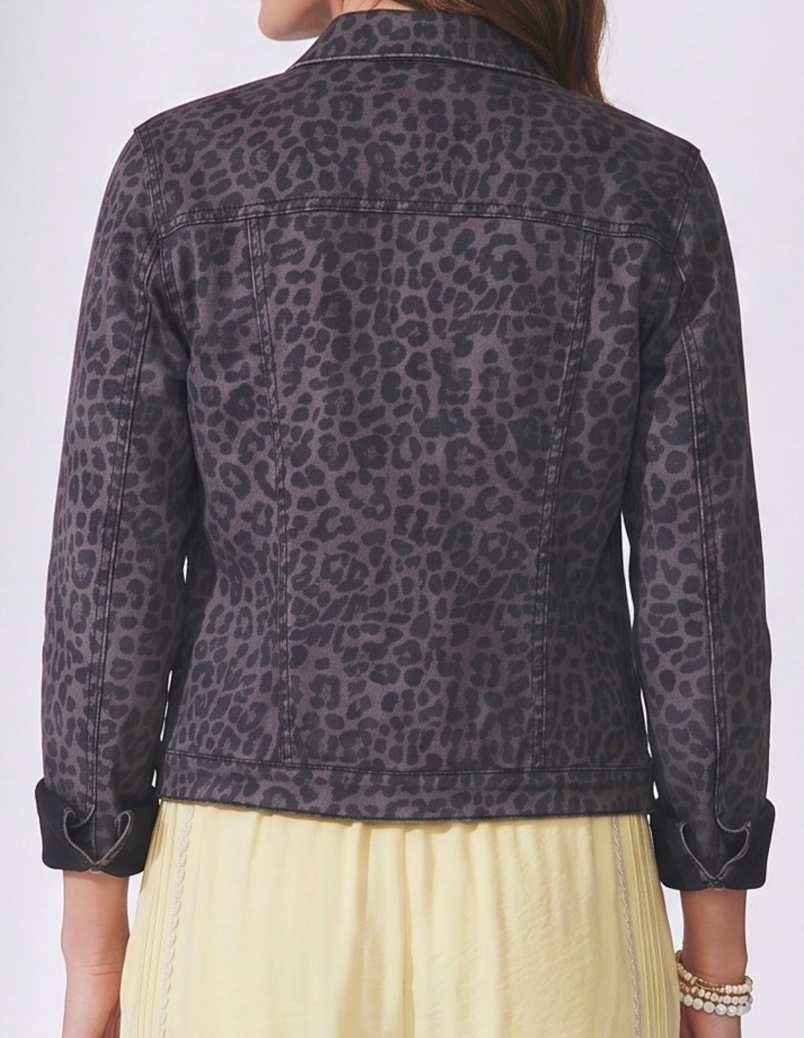 Hochwertige Kunstleder - Jacke „Animal Print“ in taupe - anthrazit - schwarz