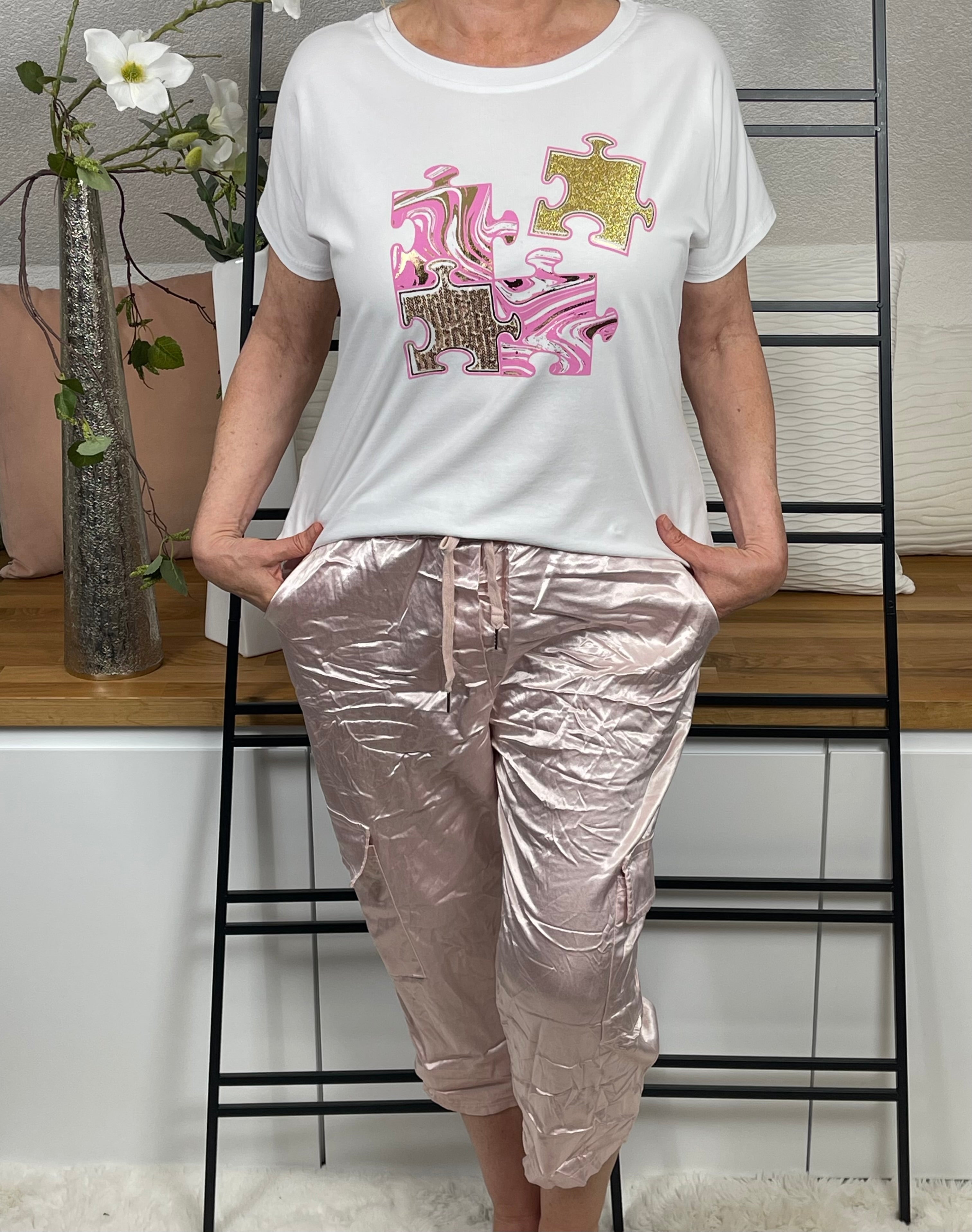 !!!!KEINE RETOURE MÖGLICH!!!!Damen - 3/4 Jogpant „Cargo - Shiney“ Einheitsgrösse Gr. 42 -48+ in 11 Farben