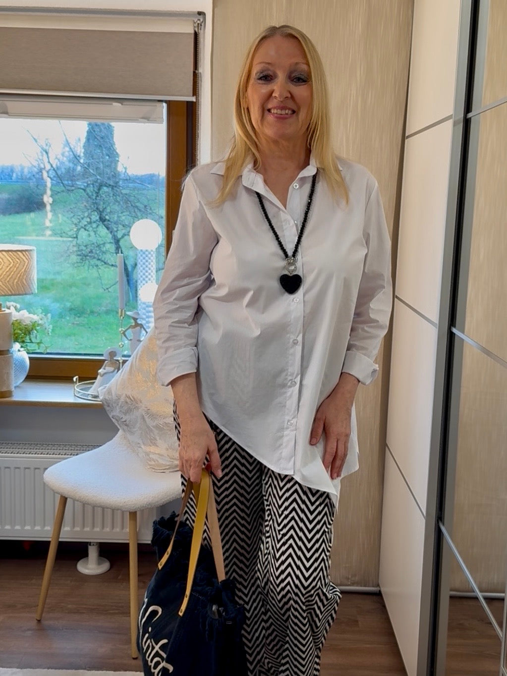 Asymetrische Bluse „Esvivid“ Einheitsgröße Gr. 38 - 42 in weiß