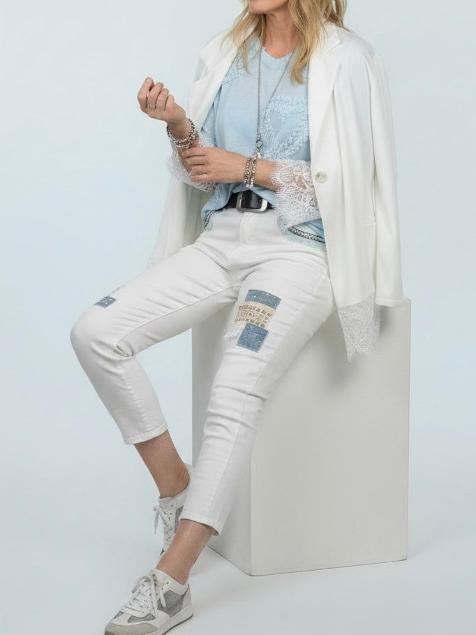 Boho Jeans Gr. 36 - 42 in weiß