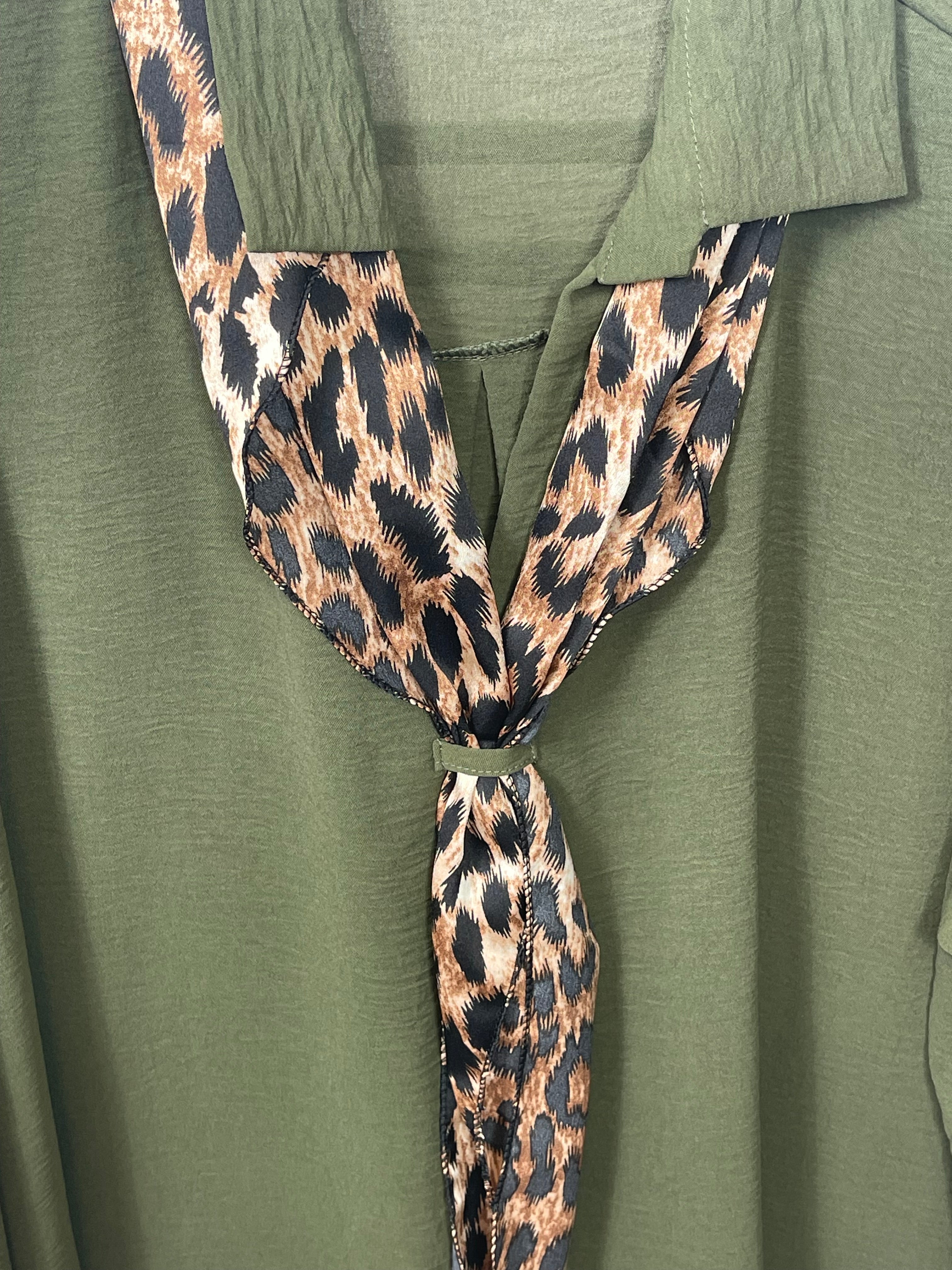 Damen Tunika mit Schal Einheitsgrösse Gr. 40 - 46 in 5 Farben