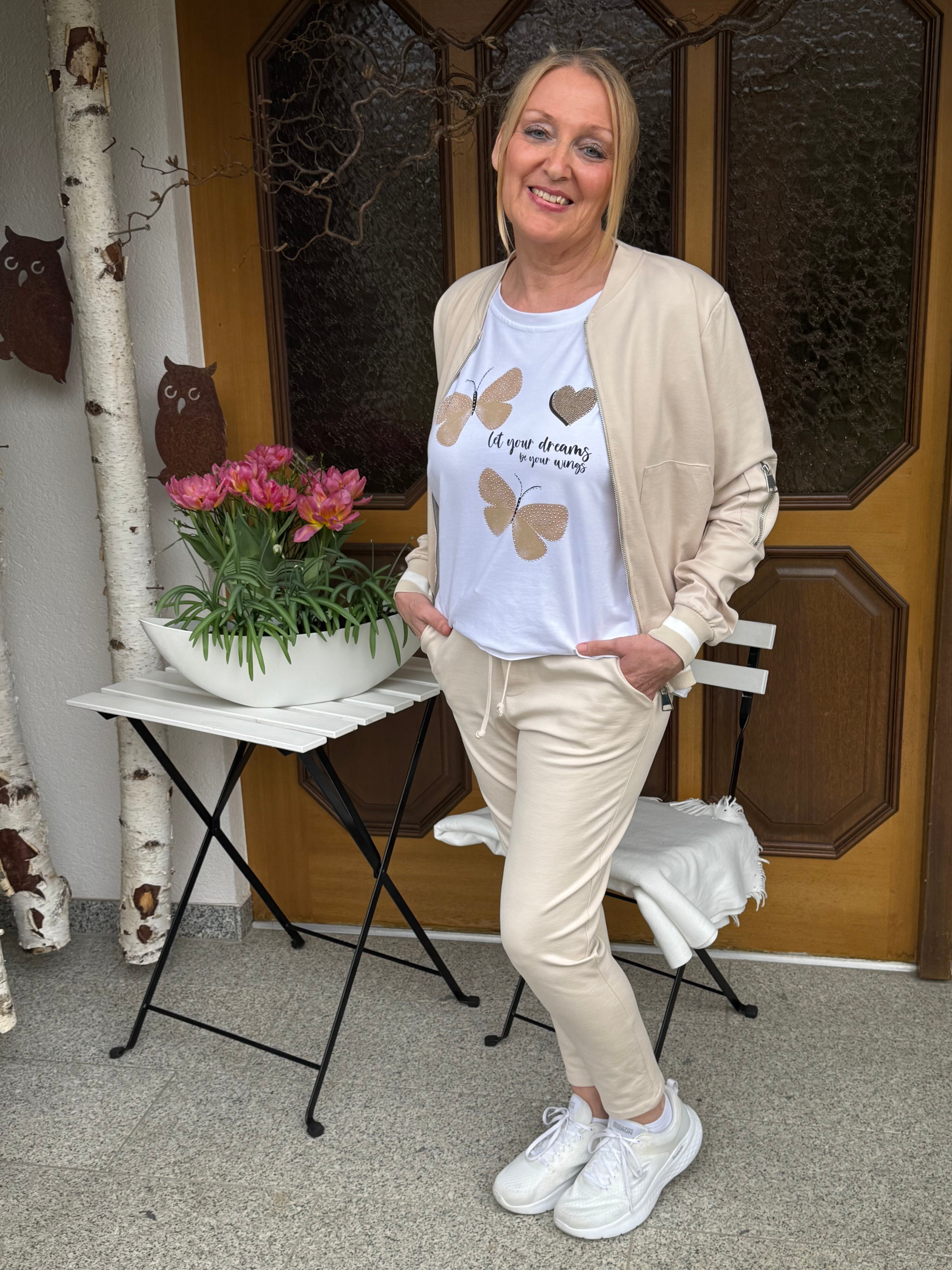 Hochwertiger eleganter Blouson Gr. 36 - 44 in hellbeige