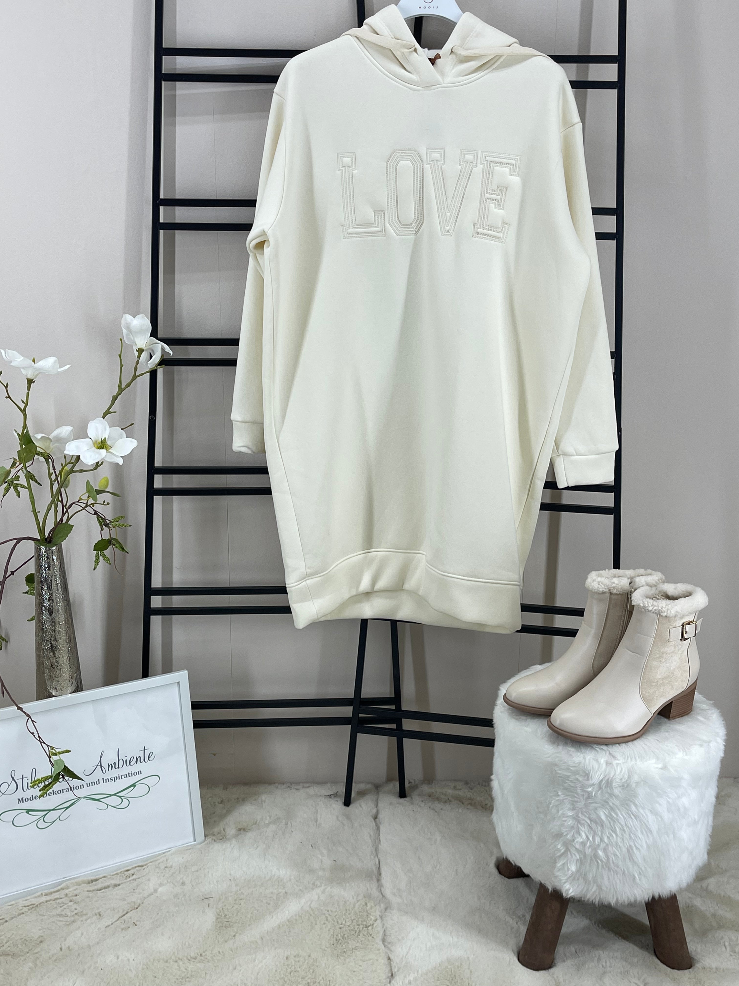 !!!!Keine RETOURE MÖGLICH!!! Hoodie - Kleid „Love“ Einheitsgrösse Gr. 36 - 42