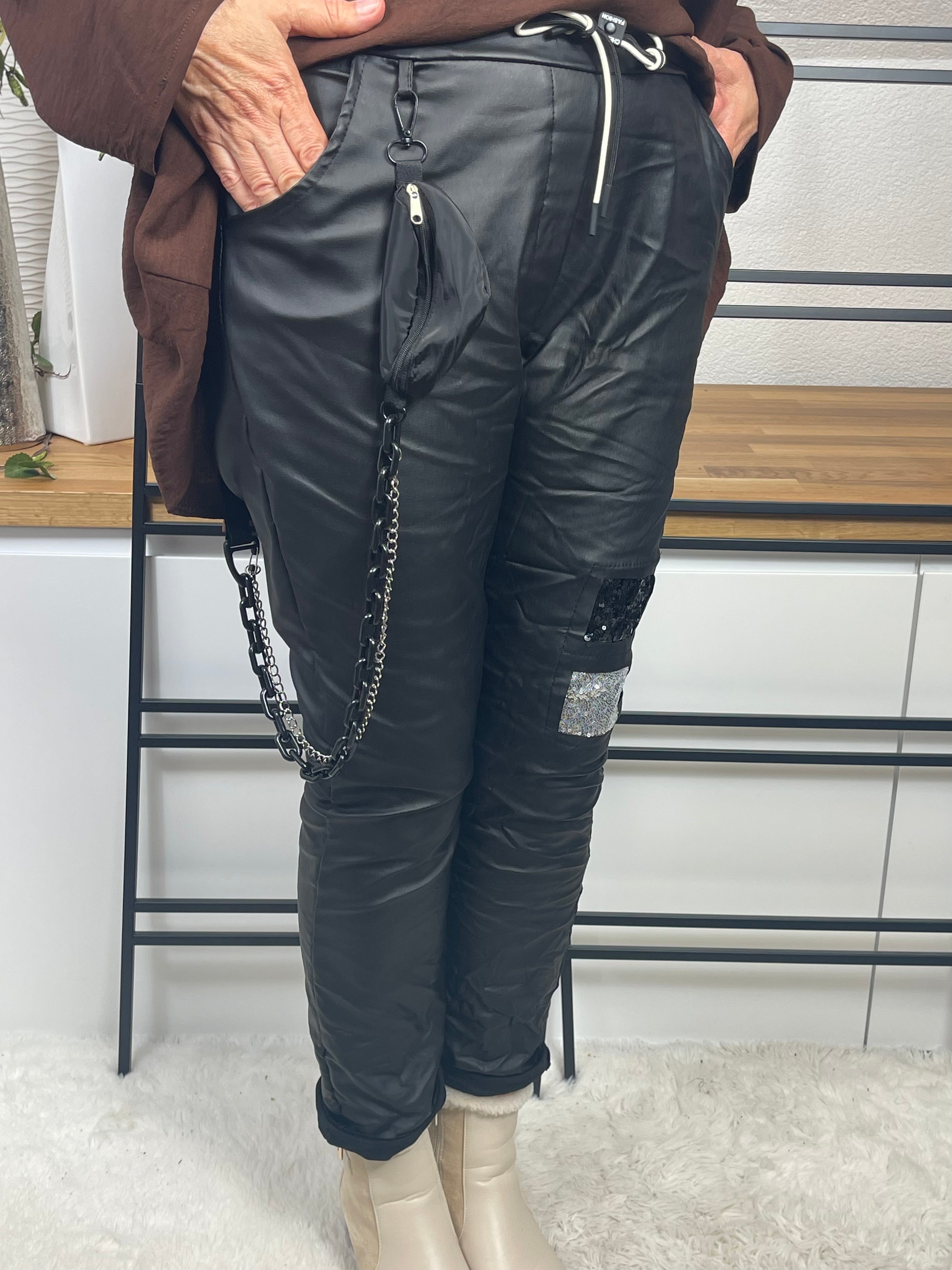 Damen Jogpant „Lovely“ Kunstleder Gr. 38 - 42 in 6 Farben