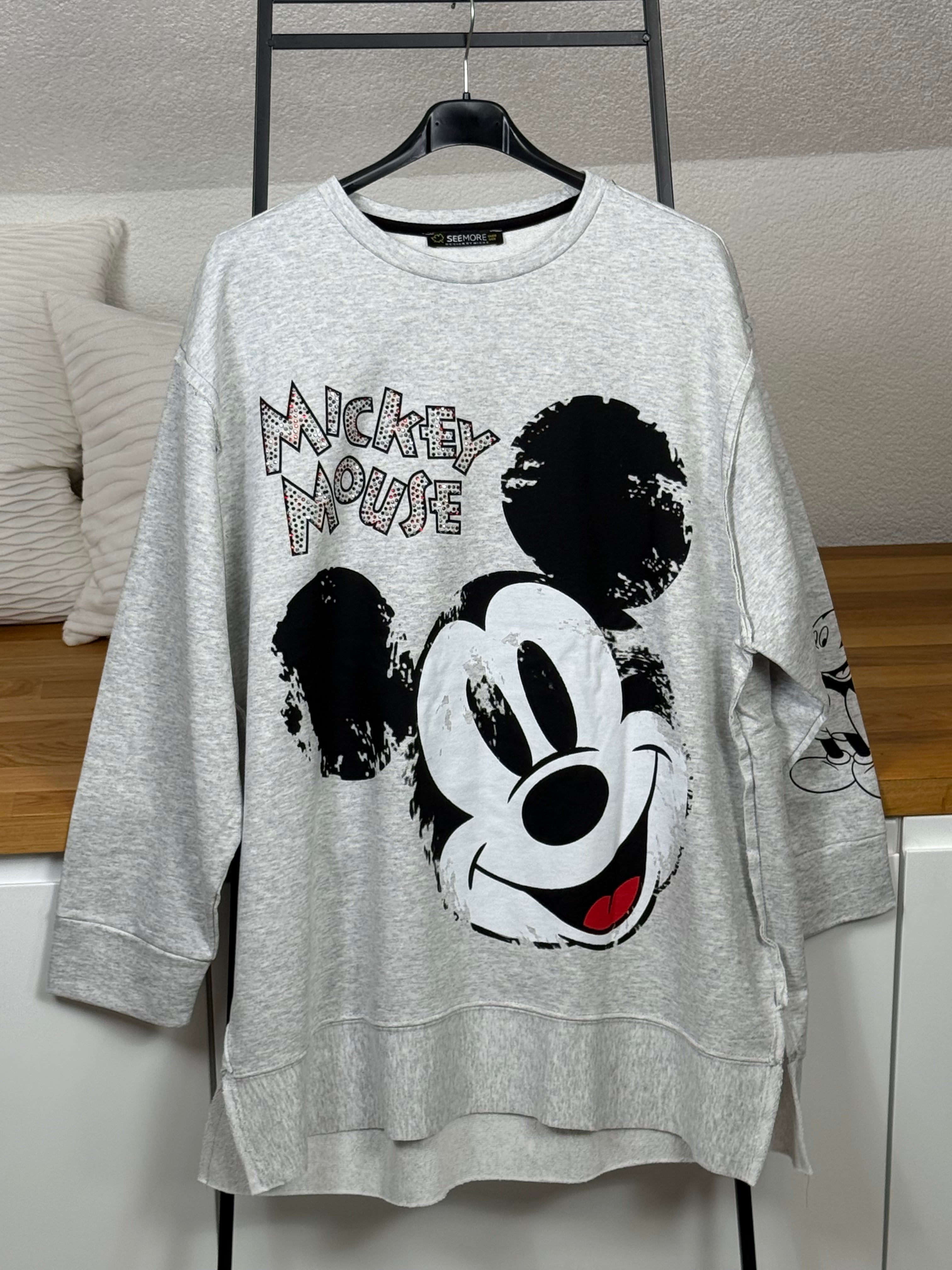 Vintage Pullover „Maus“ mit aufwendigem Print und tollen Details Einheitsgröße Gr. 40 - 44/46 in 4 Farben