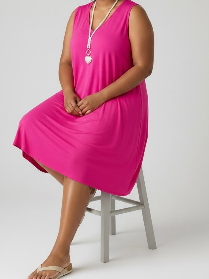 Ärmelloses Kleid Einheitsgröße Gr. 38 - 46 in 2 Farben