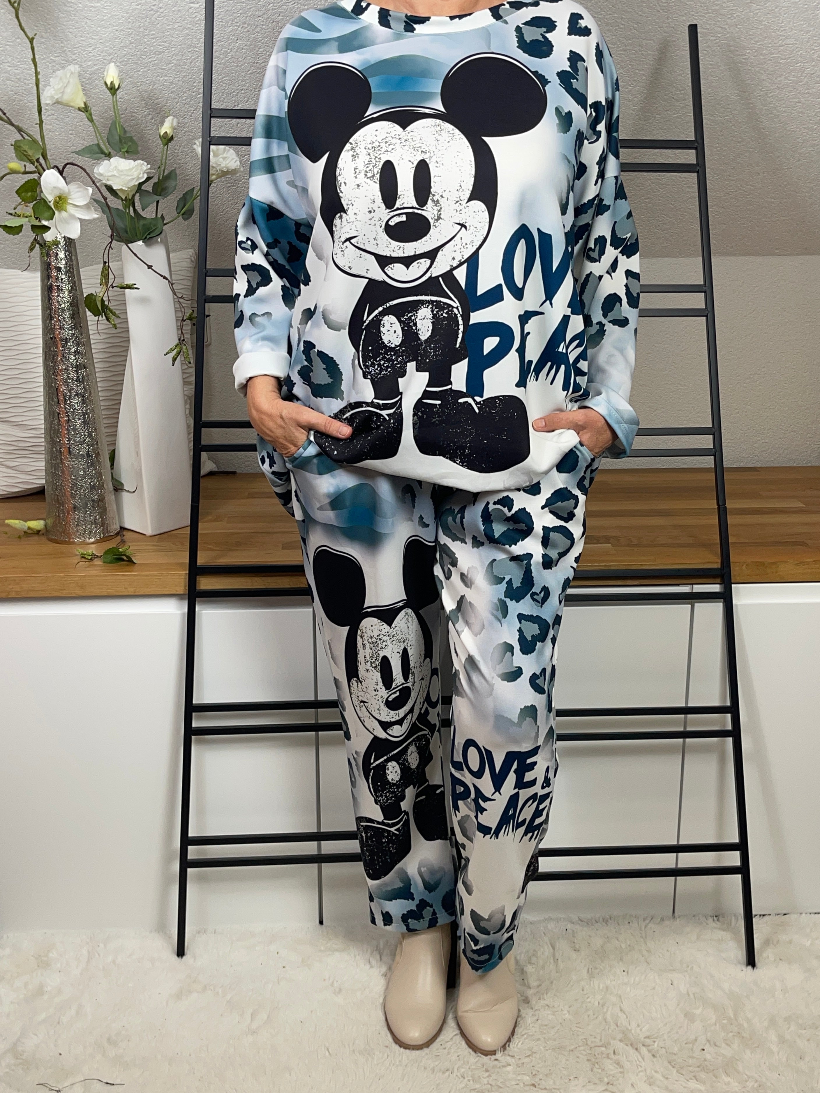 Damen - Jogpant „Mickey“ mit „Wow“ Effekt Einheitsgrösse Gr. 42/44 - 50 in 2 Farben