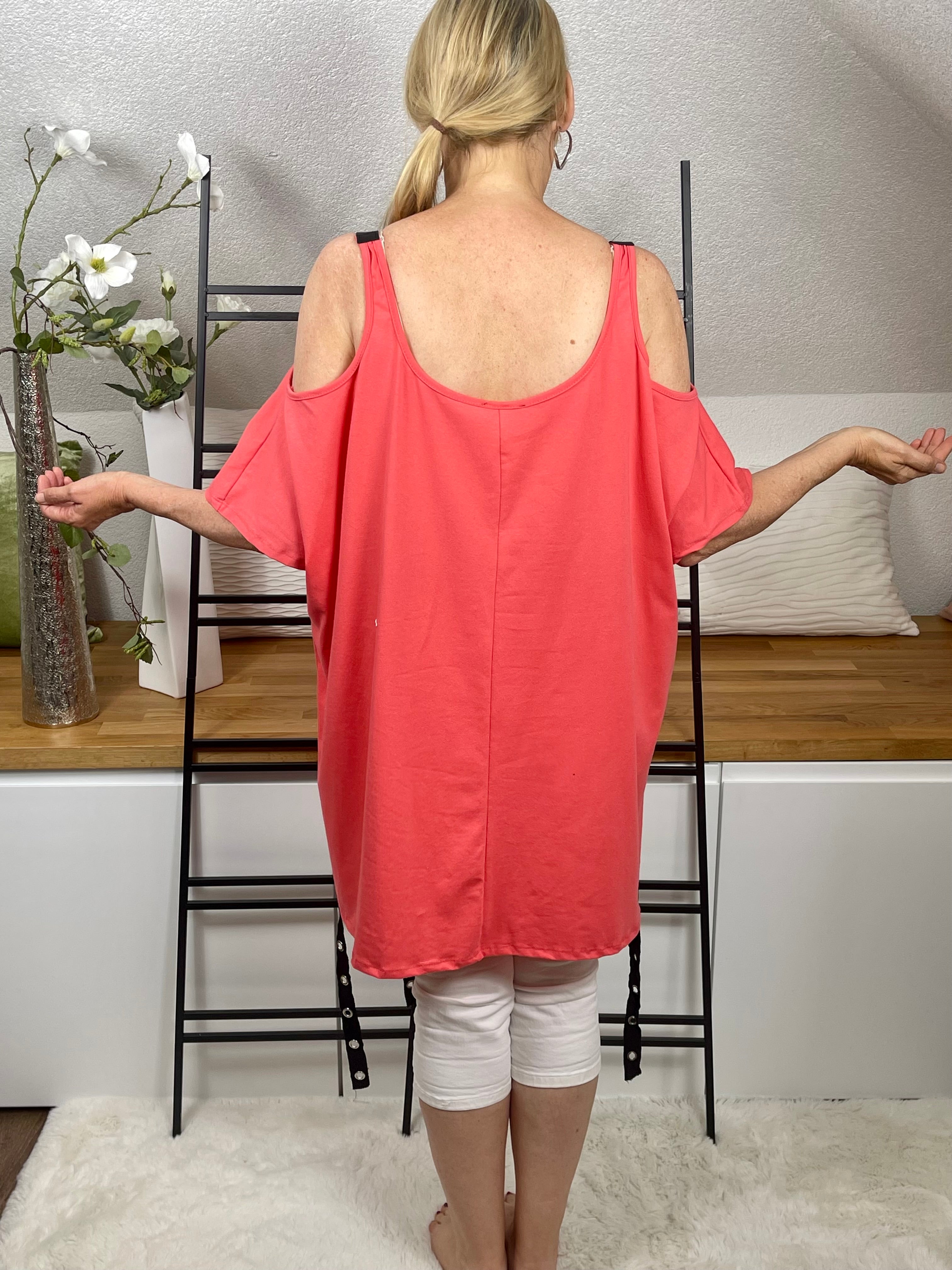 !!!!KEINE RETOURE MÖGLICH!!!! Damen Tunika- Shirt mit edlen Trägern Einheitsgrösse Gr. 40 - 46 in 4 Farben