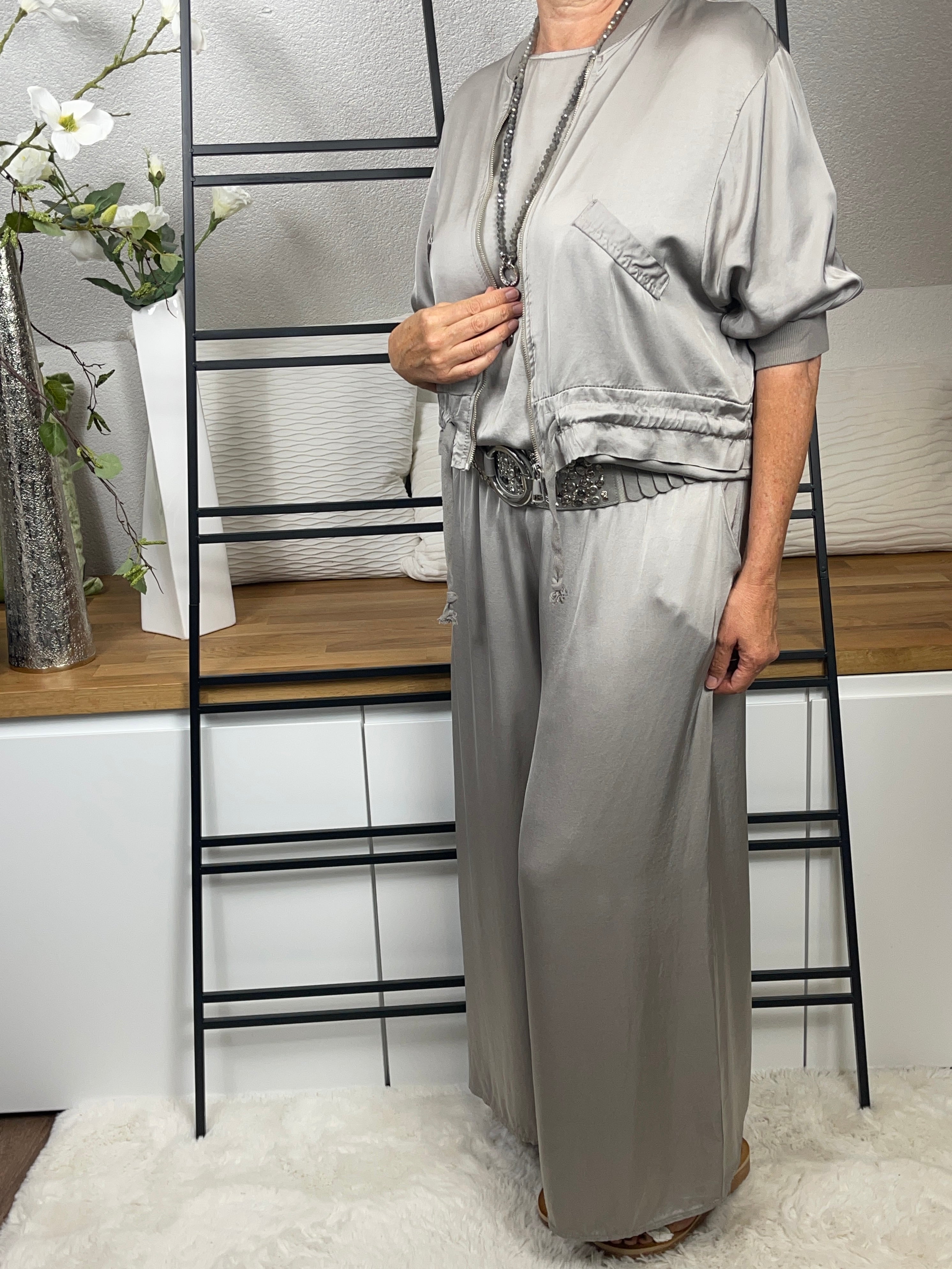 Damen Blusen - Jacke mit Glanz Einheitsgrösse Gr. 38 - 42 in 7 Farben