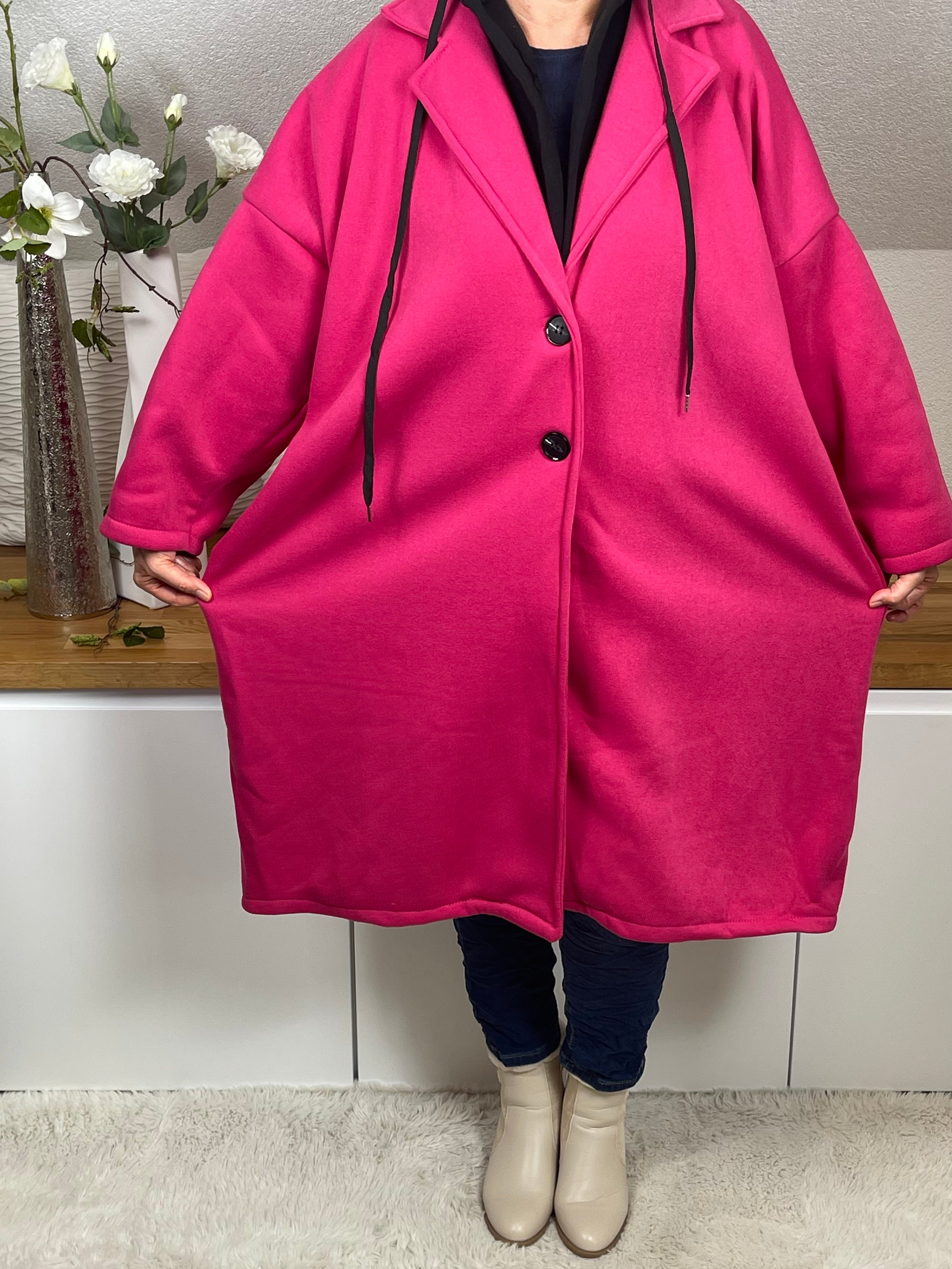 Damen Mantel mit Kapuze Einheitsgröße 44 - 52/54 in 2 Farben