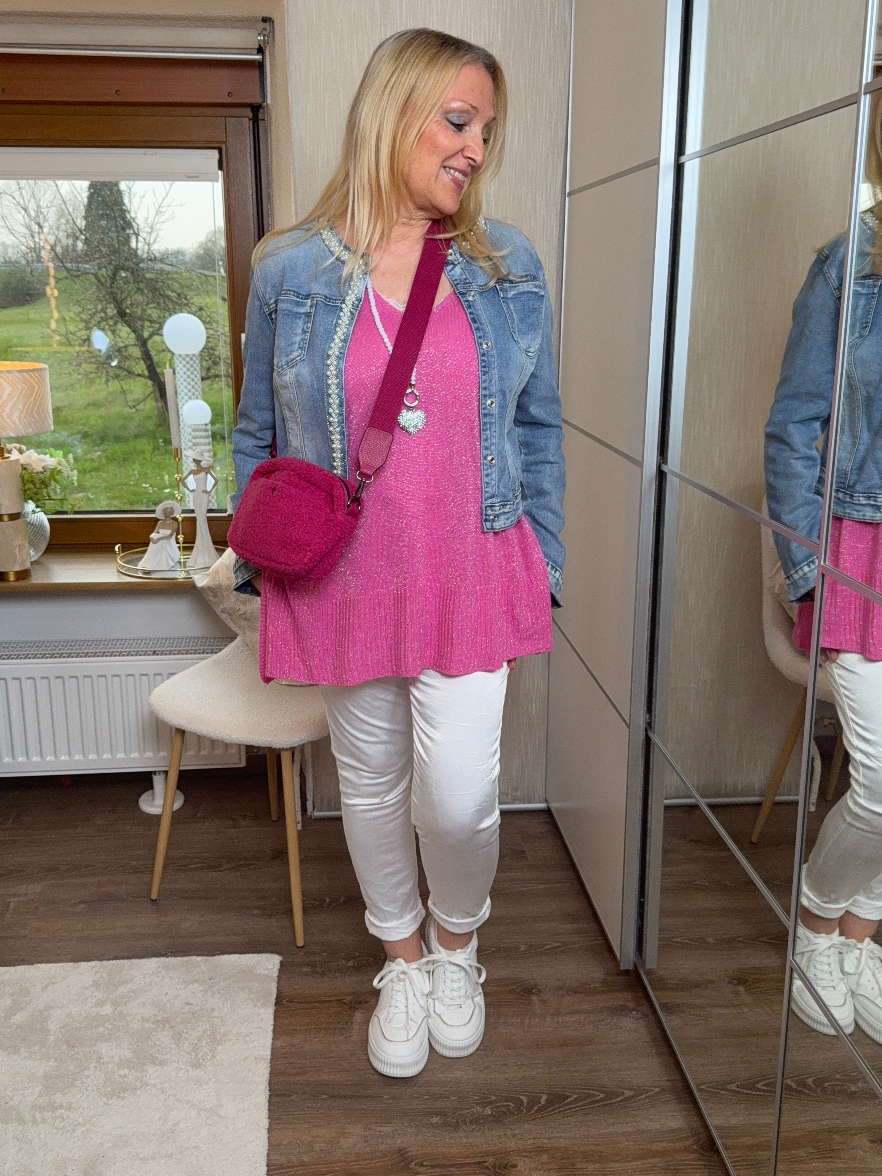 Poncho - Überzieh - „Allrounder“ Einheitsgrösse Gr. 38 - 46 in pink