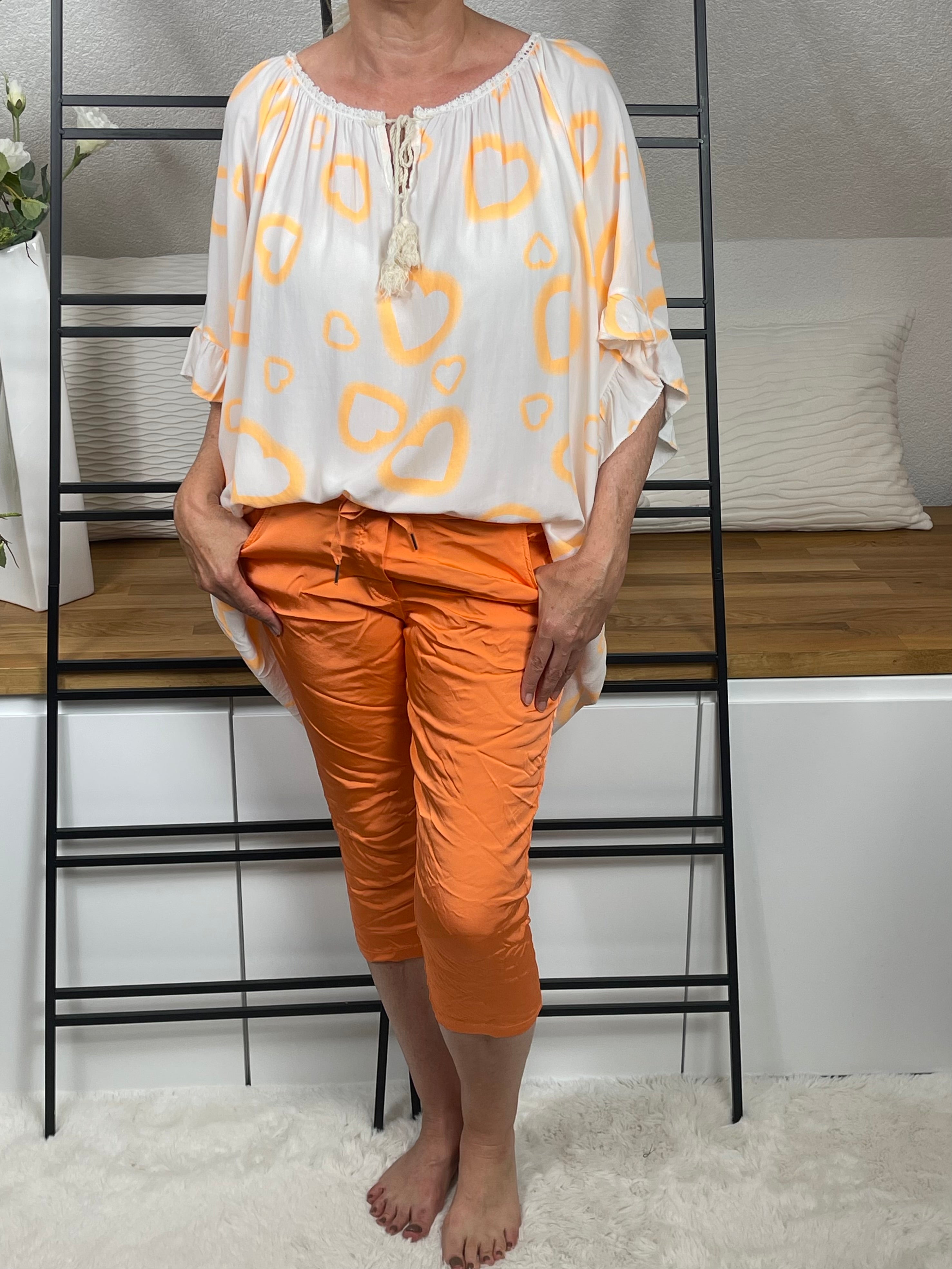 Damen Tunika mit „Herzle“ Einheitsgrösse Gr. 44 - 48+ in 3 Farben