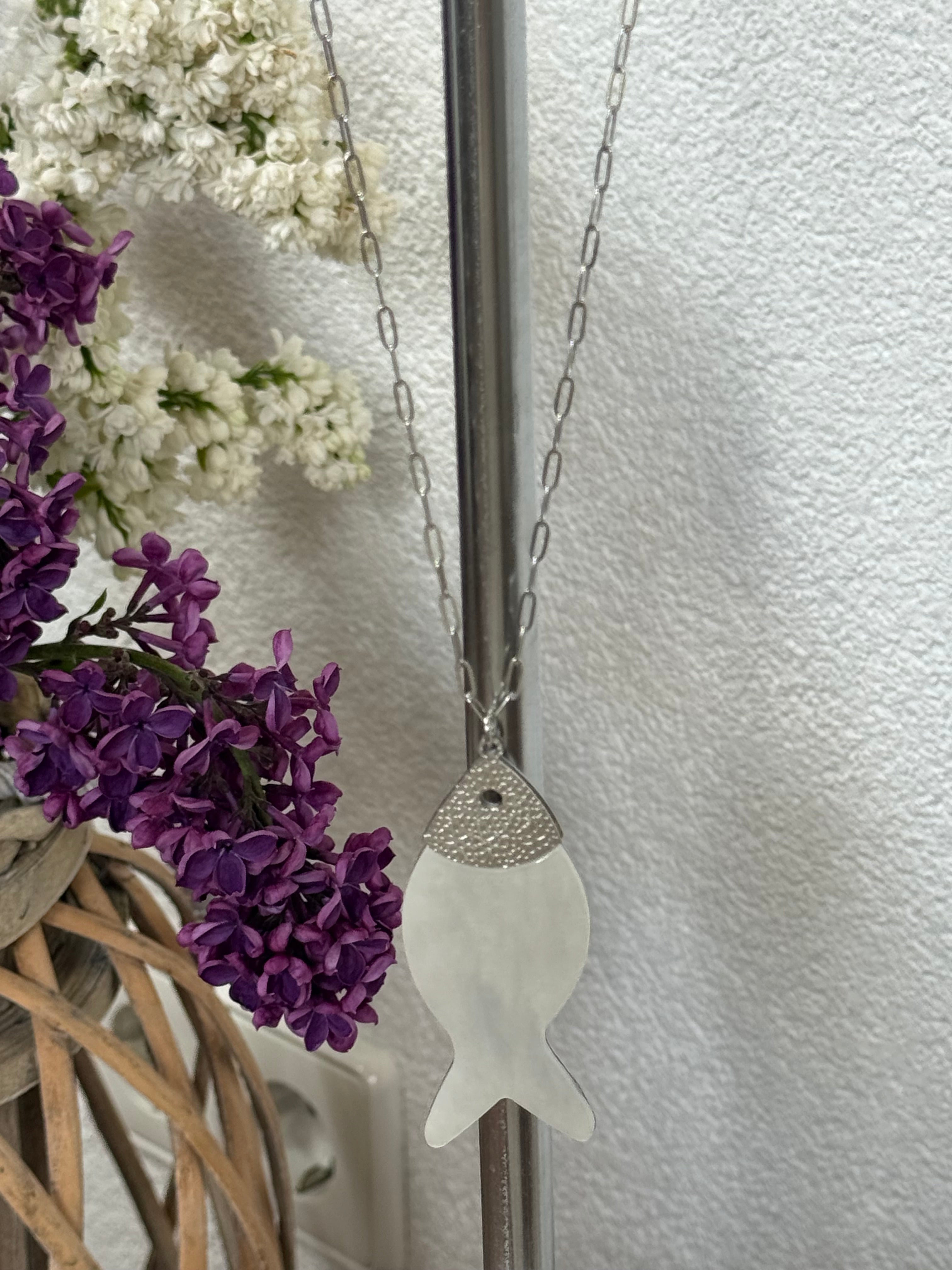 Lange maritime Edelstahl - Glieder - Kette „Fisch“ in 2 Farben
