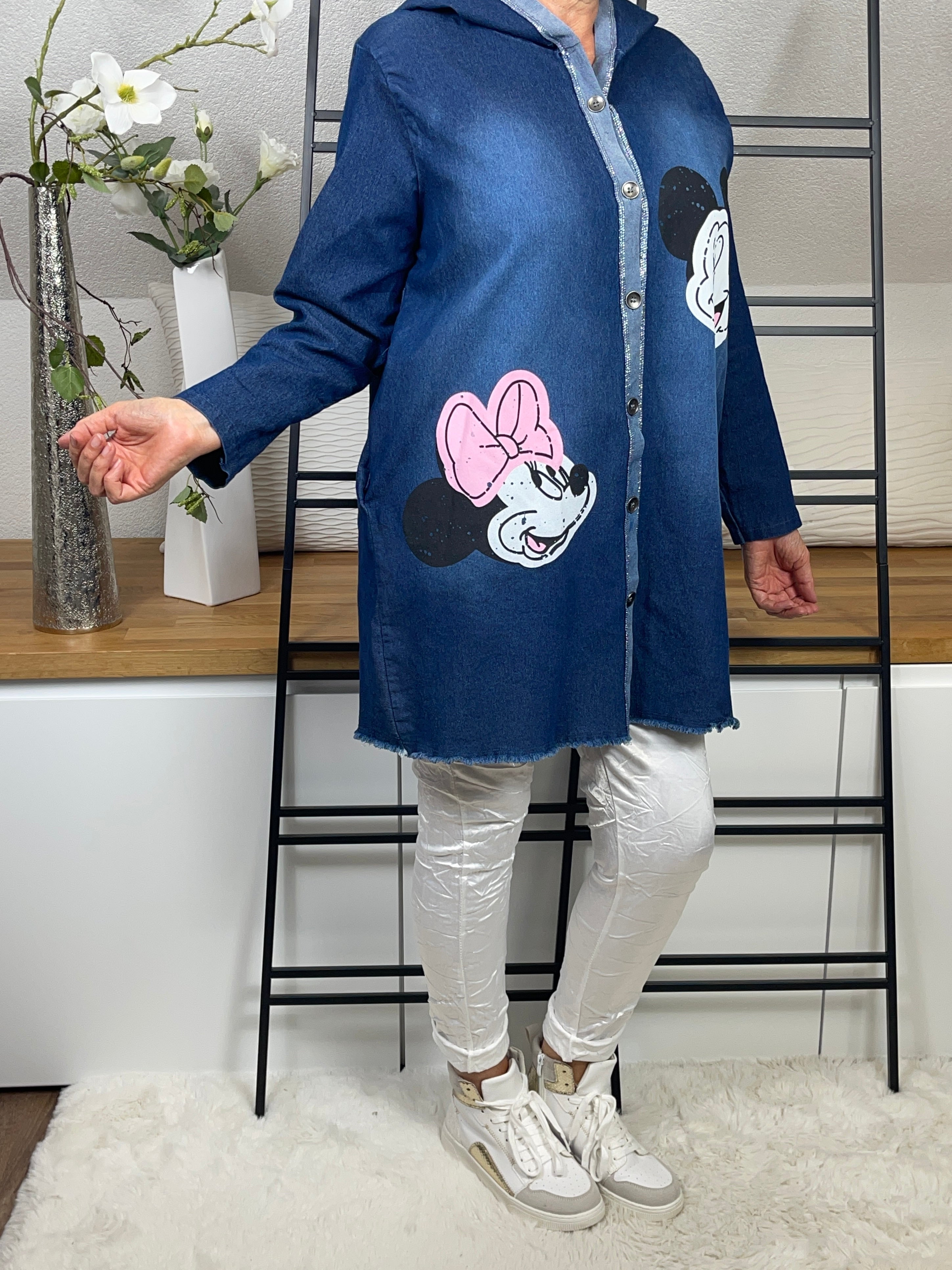 Leichter Damen - Mantel „Mickey - Minney Mouse“ Einheitsgröße Gr. 40 - 48 in blau