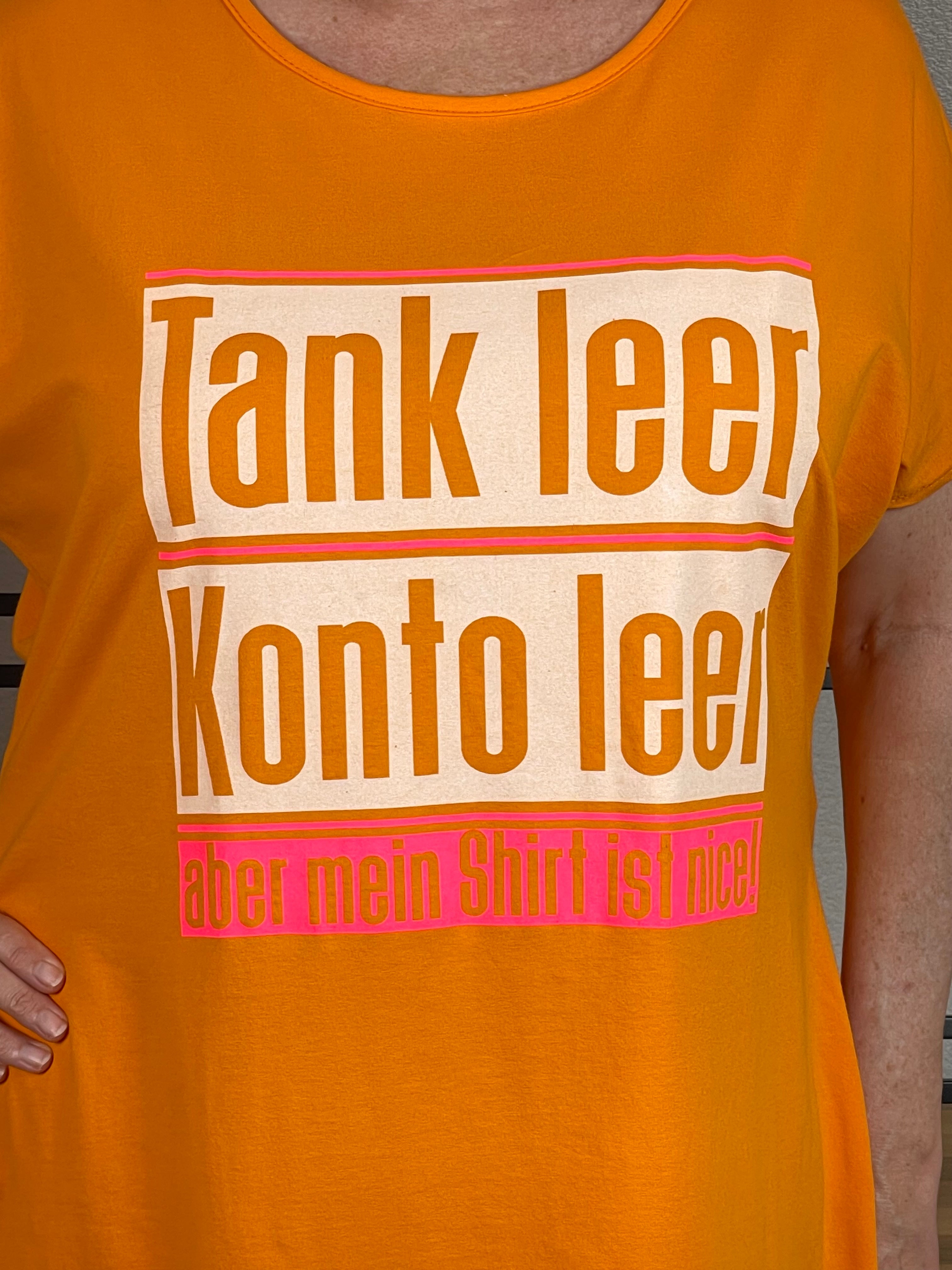 !!!!KEINE RETOURE MÖGLICH!!!!Maxi - Shirt - Kleid  „Tank leer…“ Einheitsgrösse Gr. 40 - 46 in 2 Farben