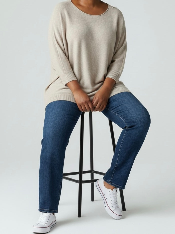 Feinstrick - Pullover „Flauschi“ in beige