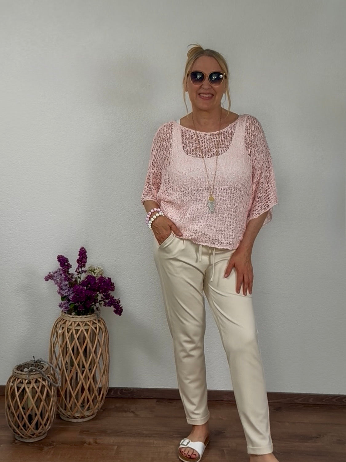 Jogpant mit Umschlag von „Esvivid“ in champagner