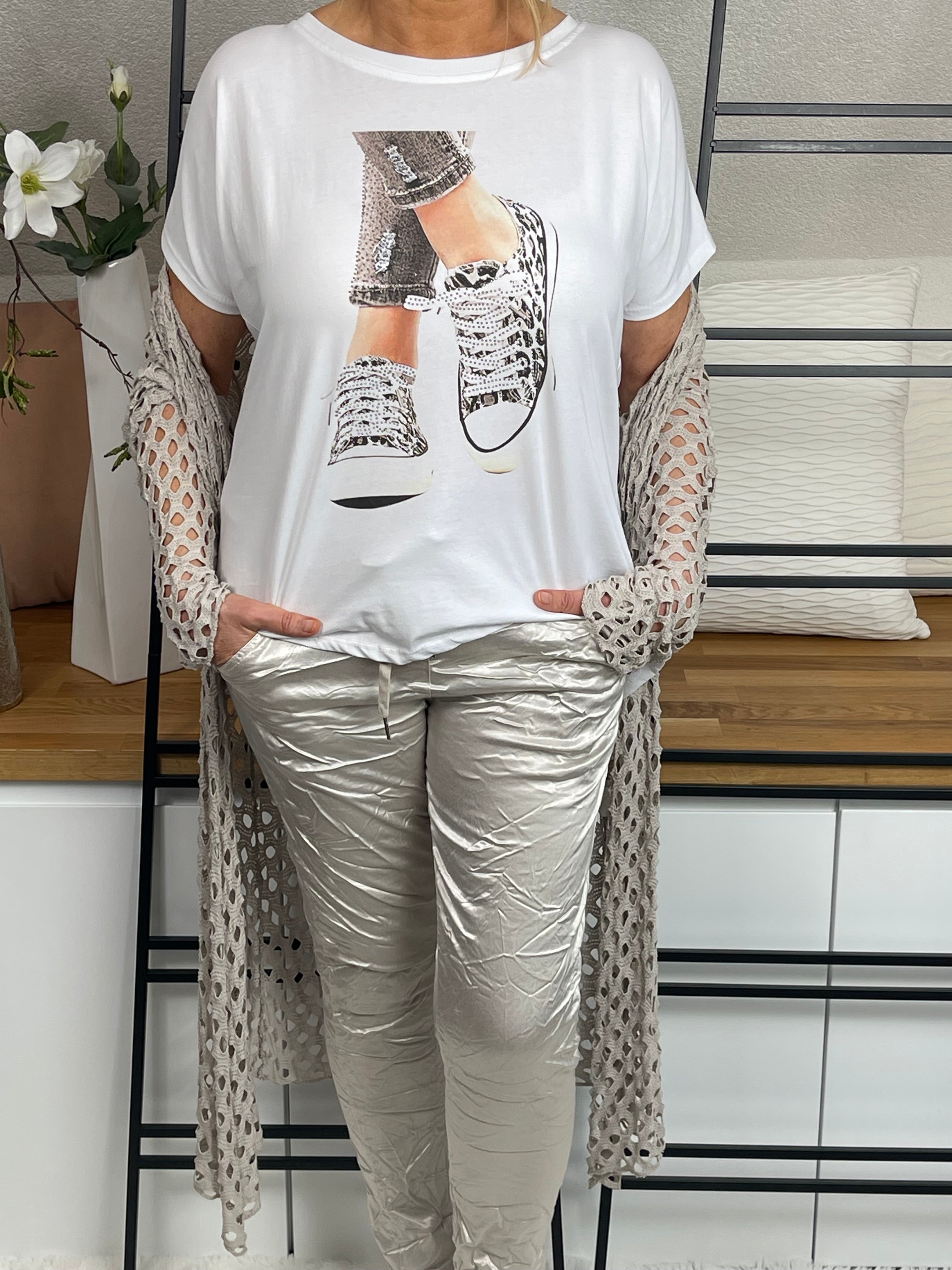 !!!!KEINE RETOURE MÖGLICH!!!! T - Shirt „Sneaker“ Einheitsgrösse Gr. 36 - 42/44 in 5 Farben