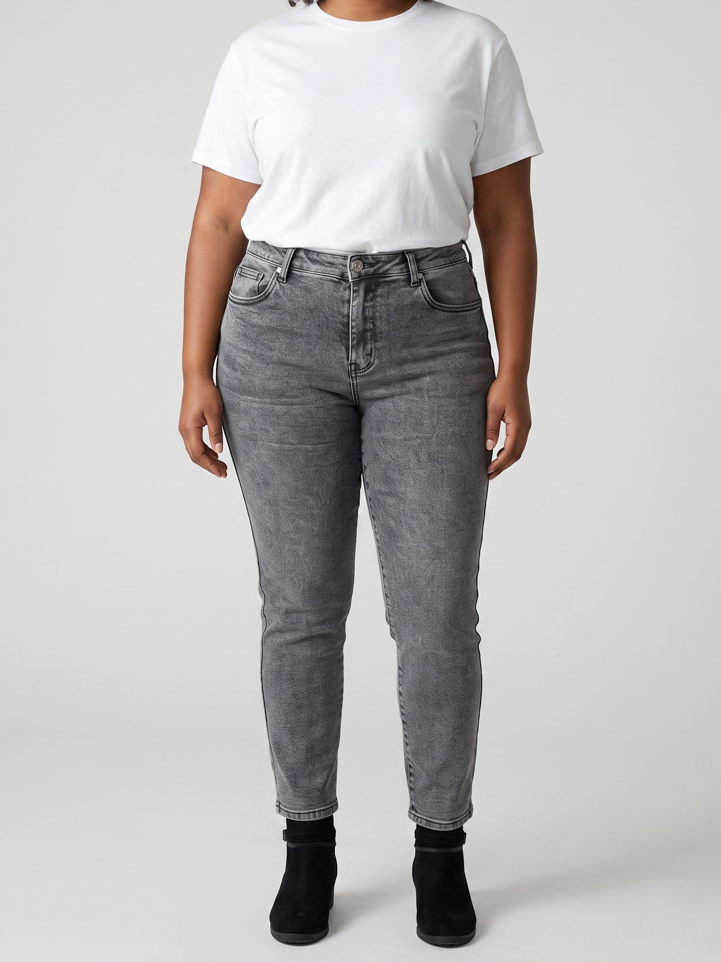 Jeans mit schönem Farbverlauf Gr. 38 bis 48 in dunkelgrau