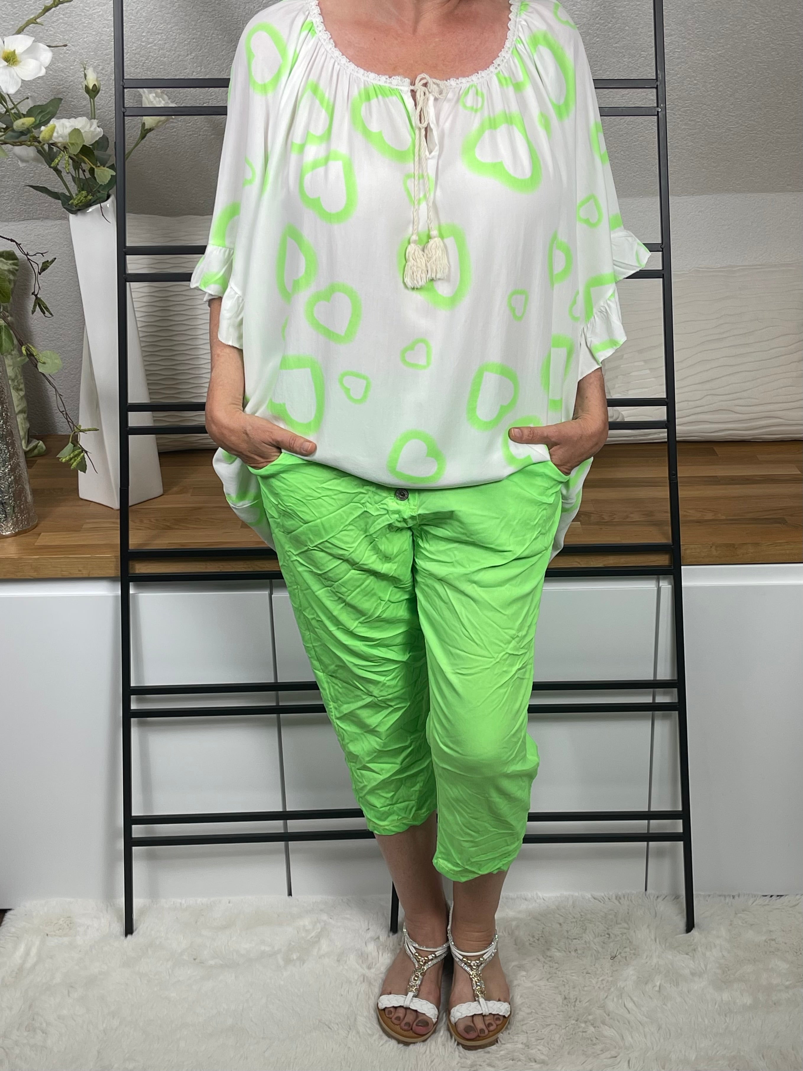 Damen Tunika mit „Herzle“ Einheitsgrösse Gr. 44 - 48+ in 3 Farben