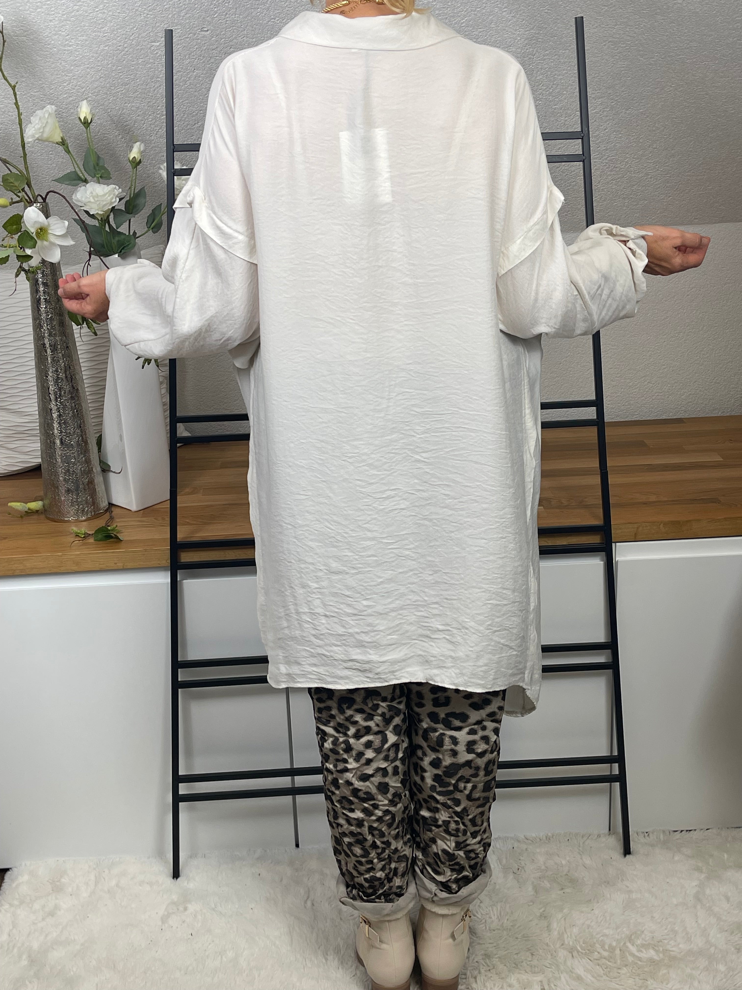 Damen Longbluse Einheitsgröße Gr. 40 - 46 in 3 Farben