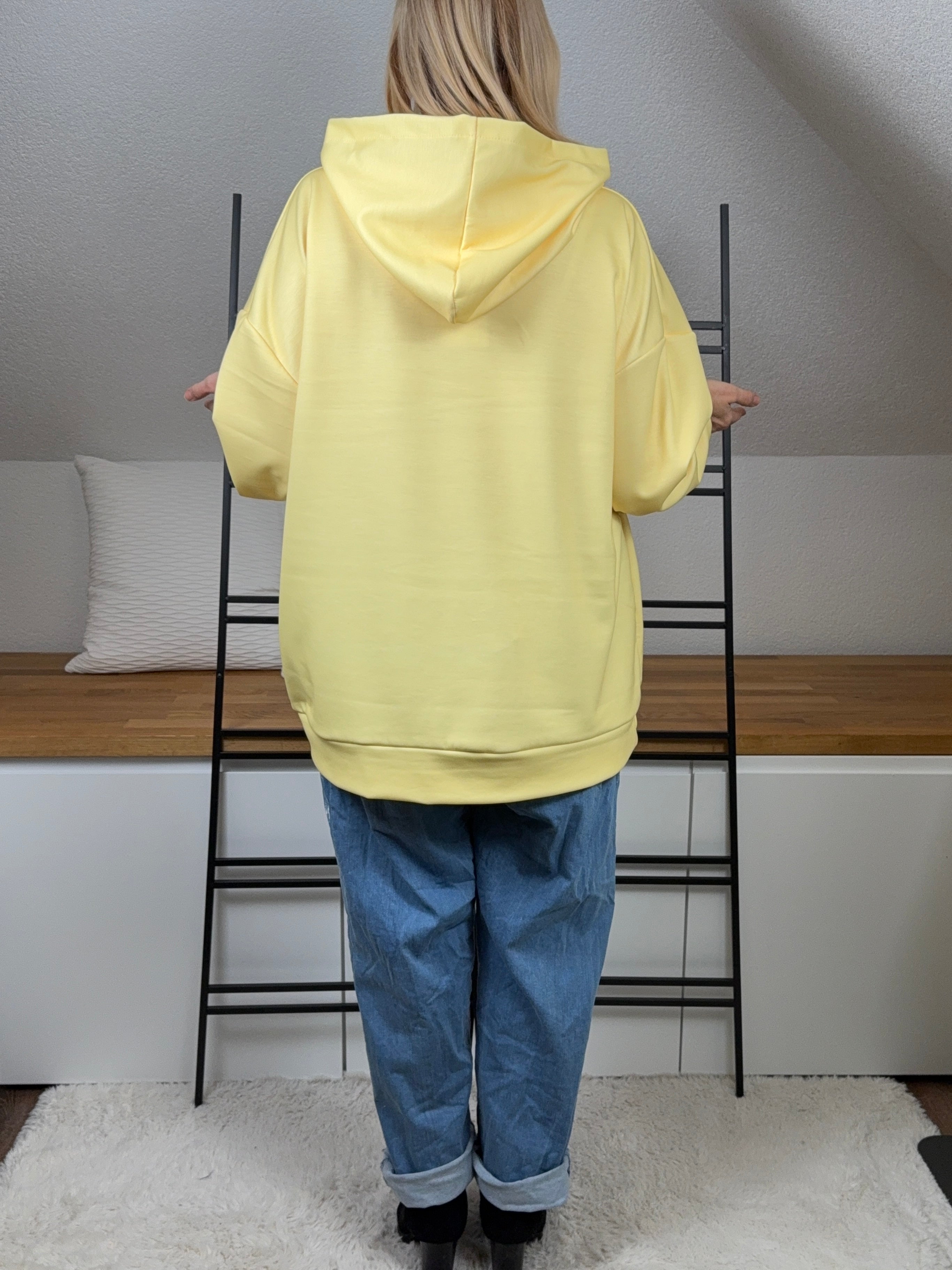 Hoodie „Fluffi“ mit Mausprint Einheitsgröße Gr. 42 - 48 in vanille