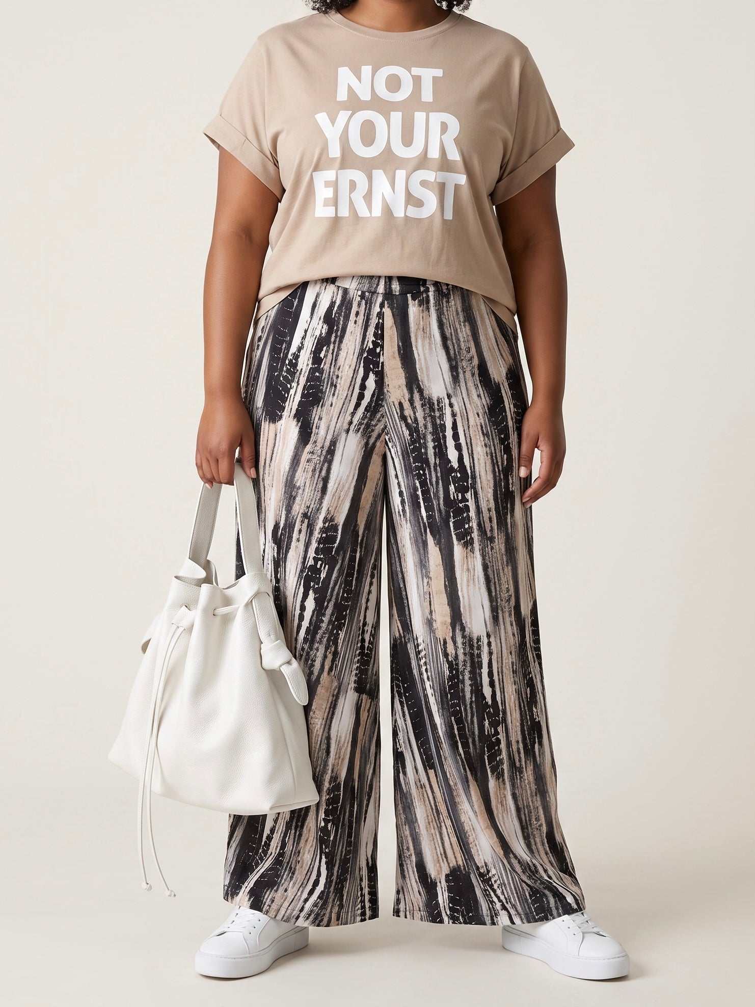 T - Shirt „Not your Ernst“ in beige