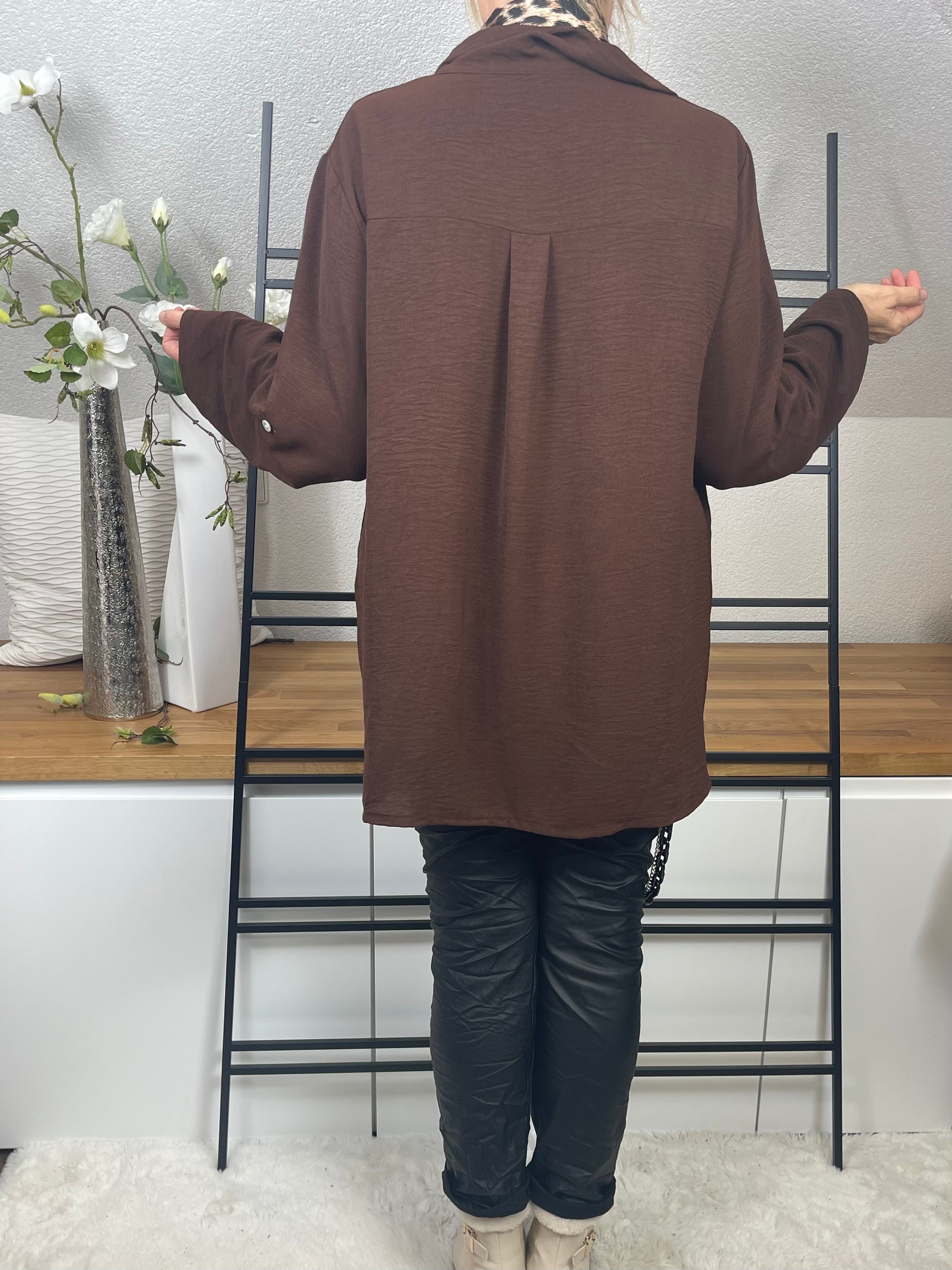 Damen Tunika mit Schal Einheitsgrösse Gr. 40 - 46 in 5 Farben