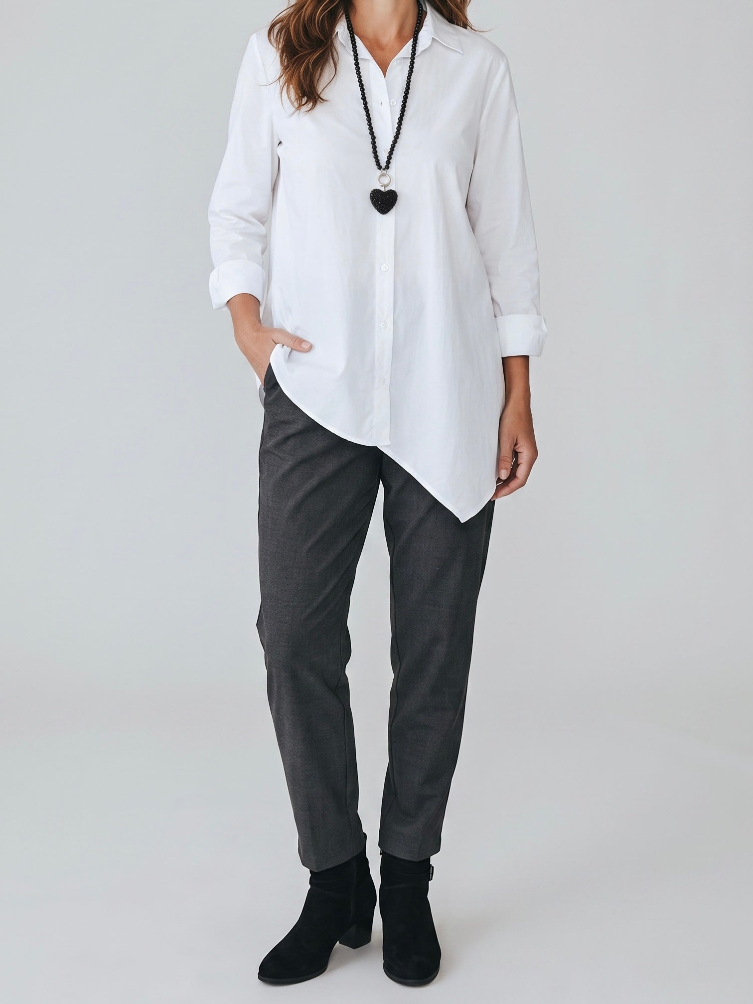 Asymetrische Bluse „Esvivid“ in weiß