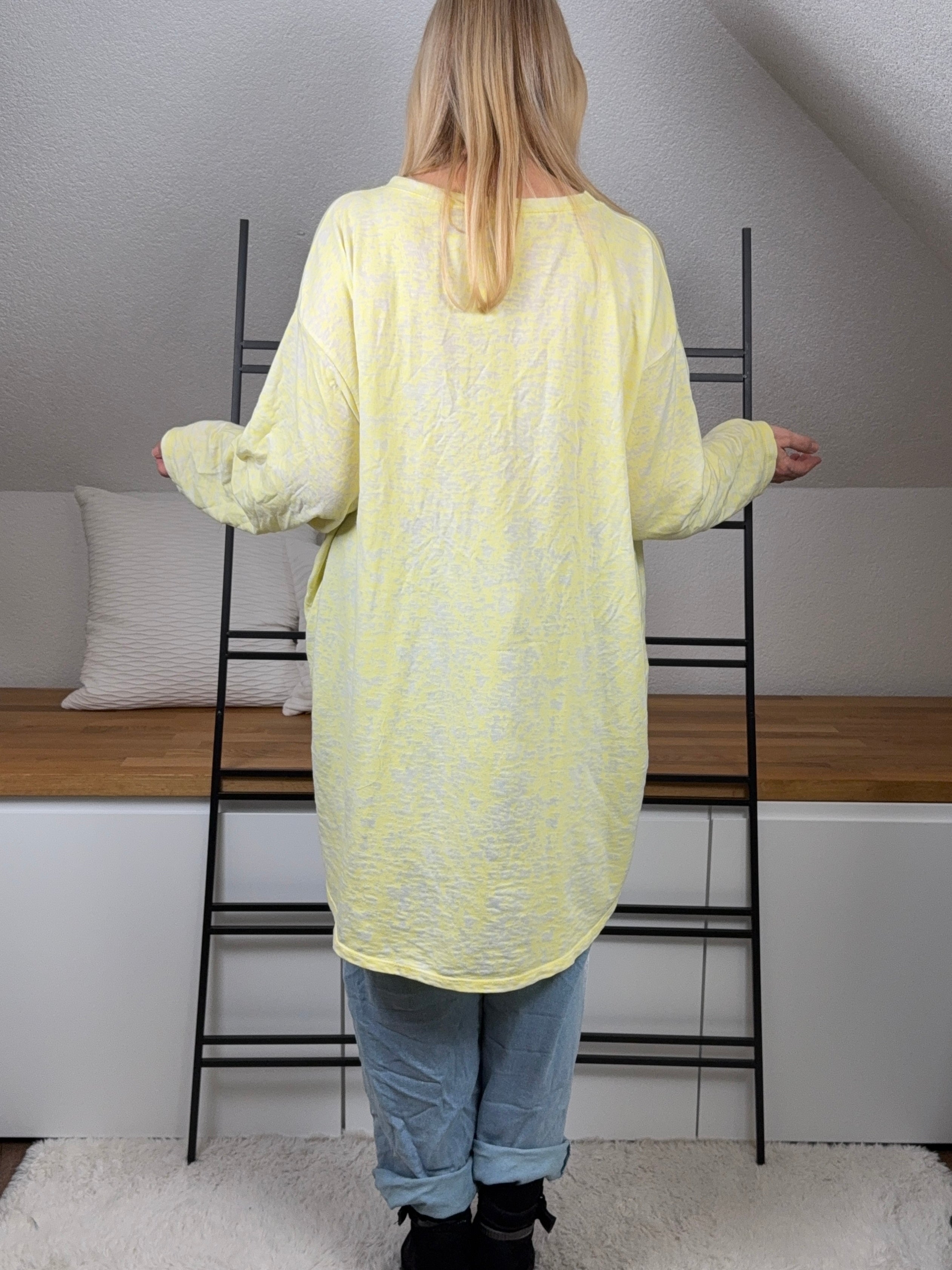 Long - Shirt „Sneaker“ Einheitsgröße Gr. 44 - 50 in vanille