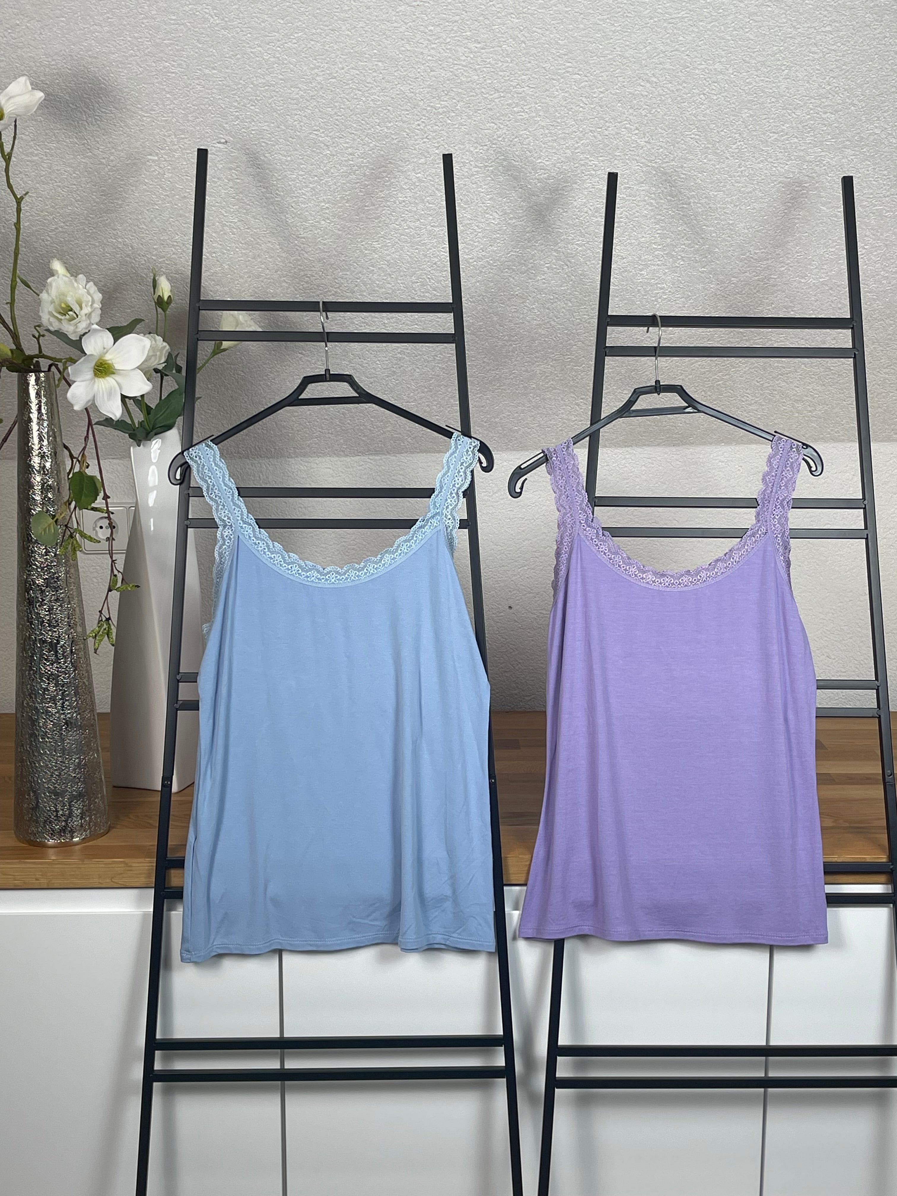 !!!!KEINE RETOURE MÖGLICH!!!! Damen 1 Top mit Spitze Einheitsgröße Gr. 36 - 42 in 5 Farben