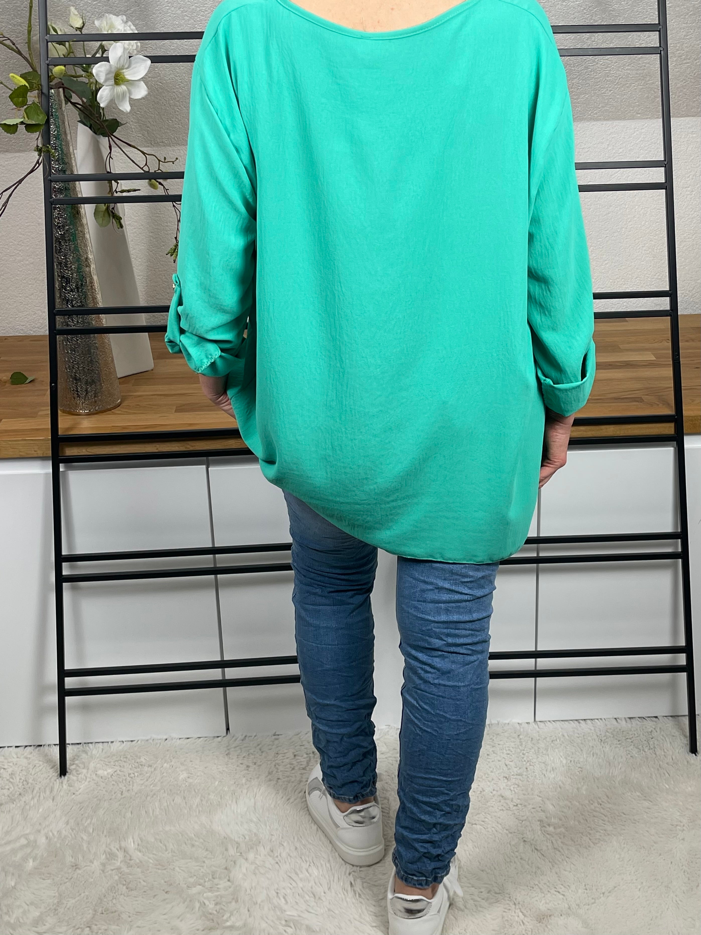 !!!!KEINE RETOURE MÖGLICH!!!! Damen - Tunika mit Kette Einheitsgrösse Gr. 40 - 48 in mint