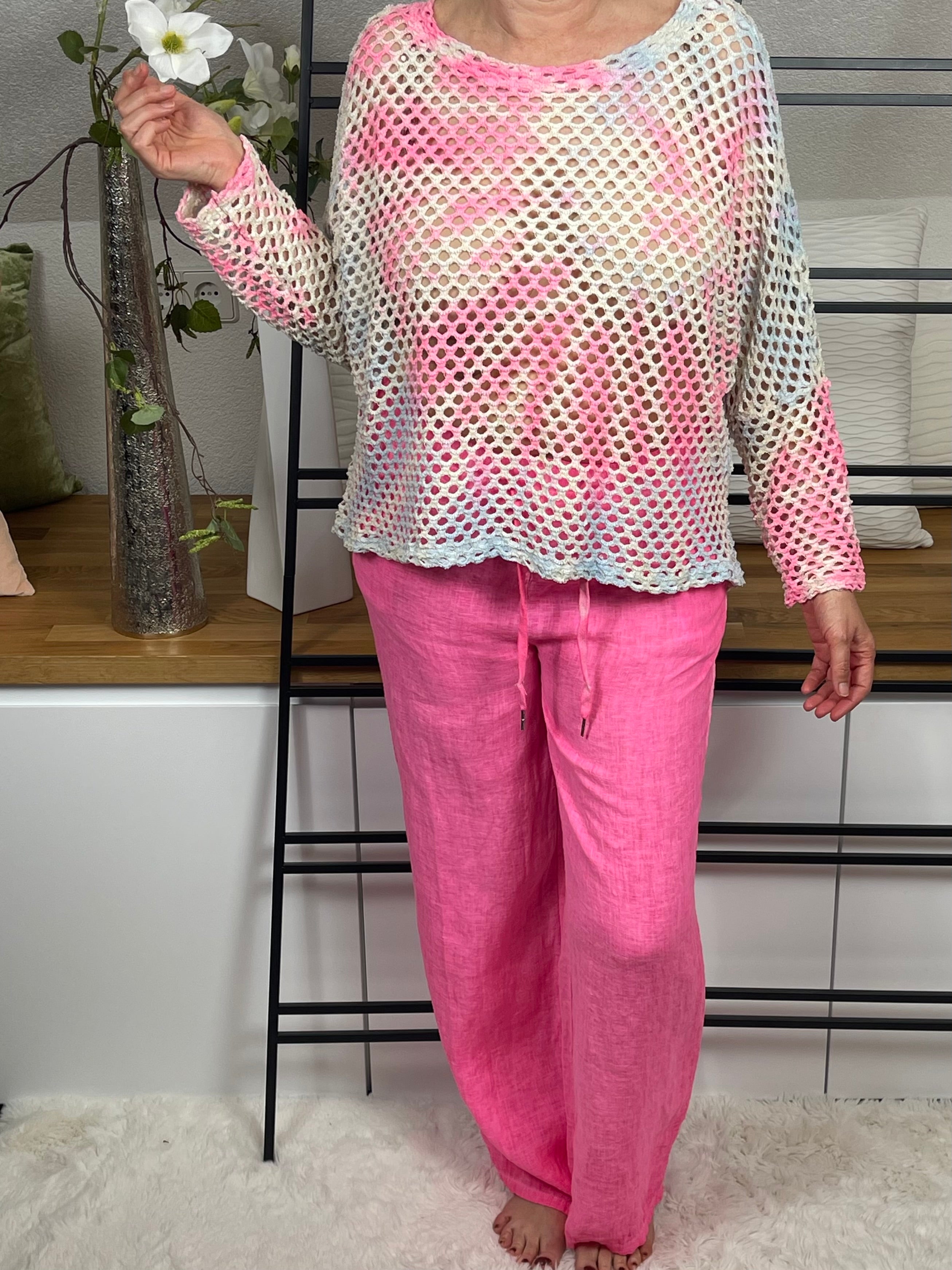 !!!KEINE RETOURE MÖGLICH !!! Damen - Pullover „Netzoptik“ Einheitsgrösse Gr. 38 - 42/44 in neonfarben