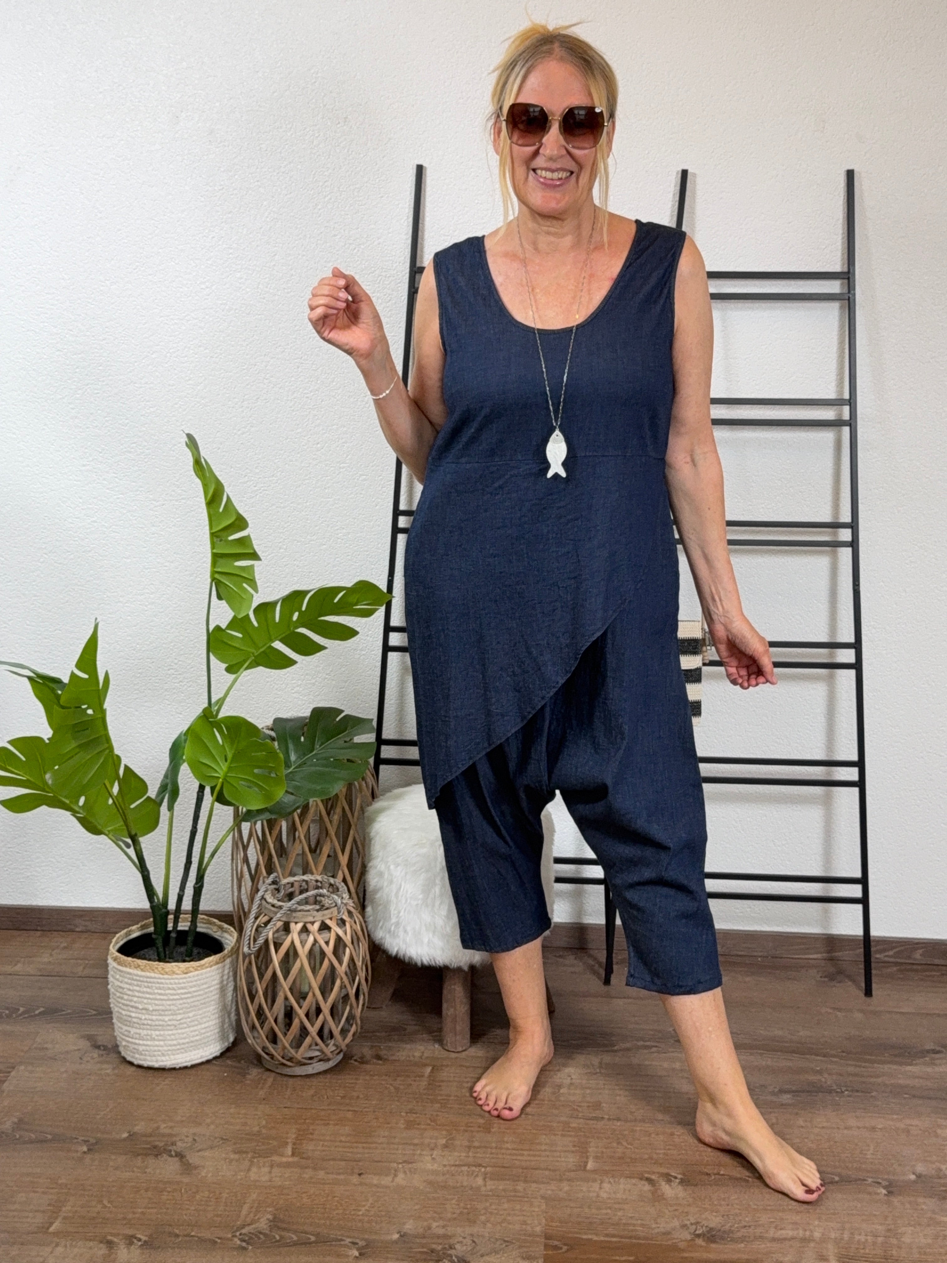 Jumper „Baggy - Style“ Einheitsgrösse Gr. 36 - 44 in nachtblau
