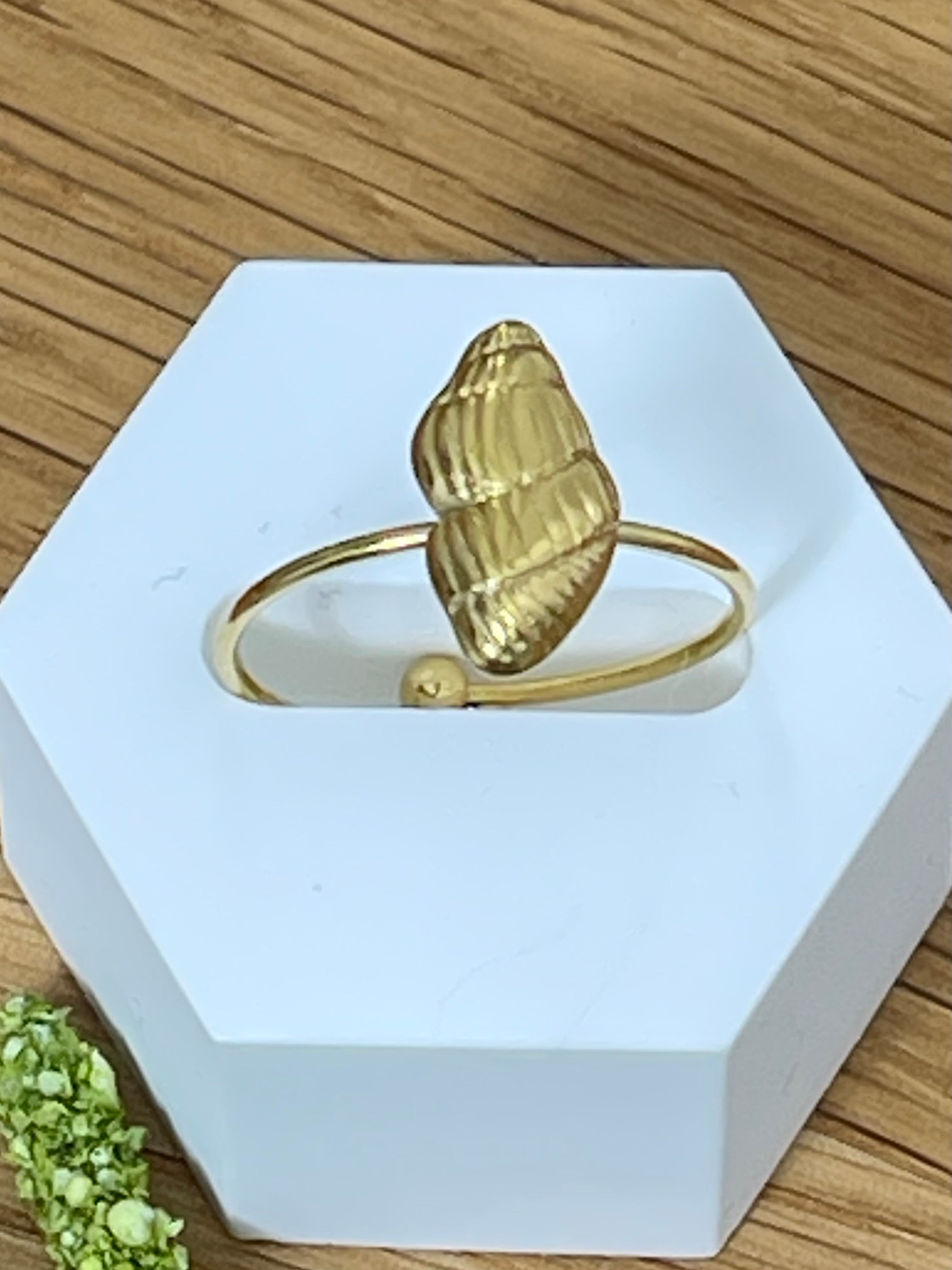 Verstellbarer Edelstahl Fingerring „Maritim“ in gold, verschiedene Modelle