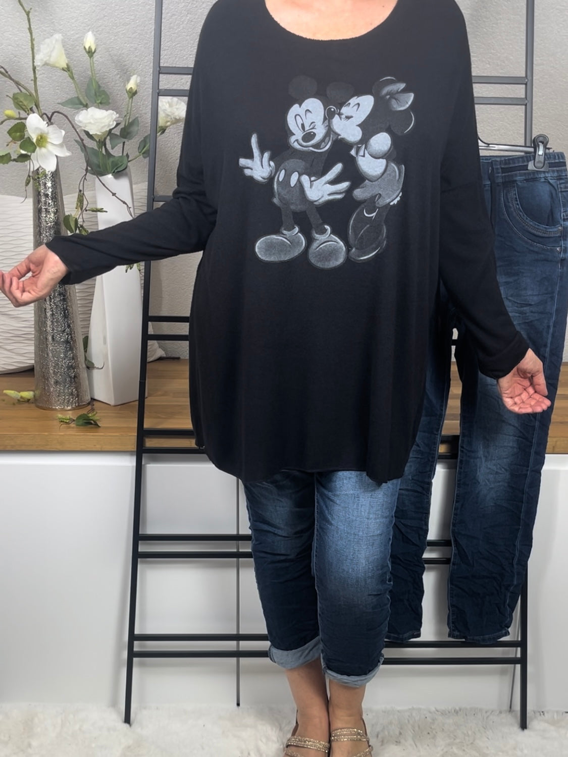 Damen - Feinstrick Pullover „Mickey Mouse“ Einheitsgrösse Gr. 42 - 48 in 4 Farben