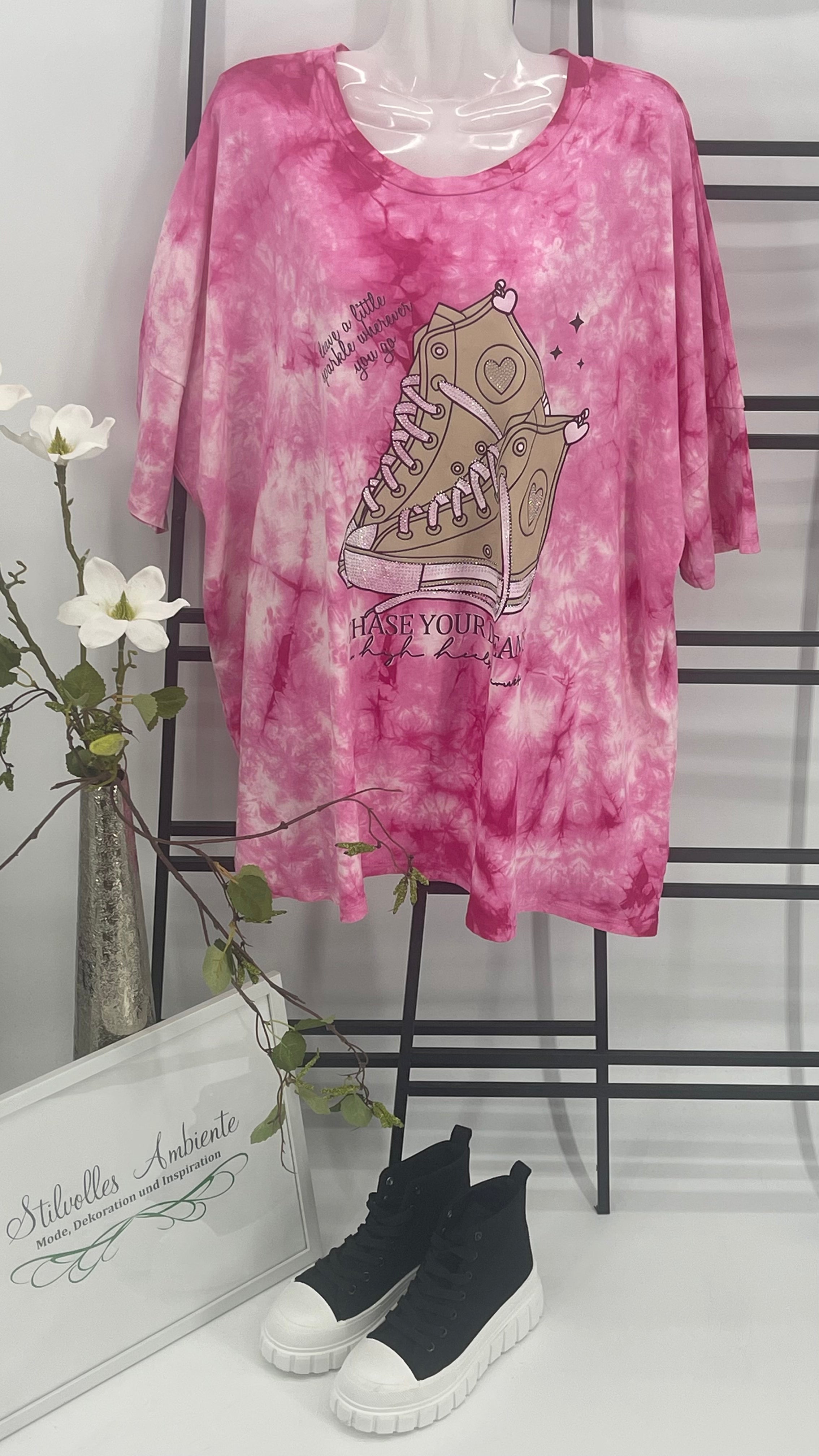 !!!!KEINE RETOURE MÖGLICH!!!! Damen T - Shirt „Sneaker“ Einheitsgrösse Gr. 38 - 48 in 2 Farben