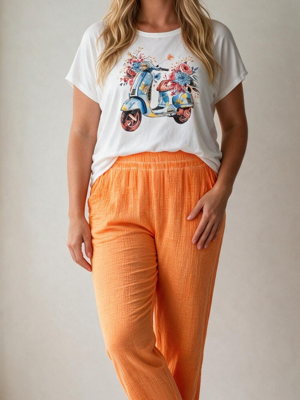 T - Shirt „Roller“ in weiß - bunt
